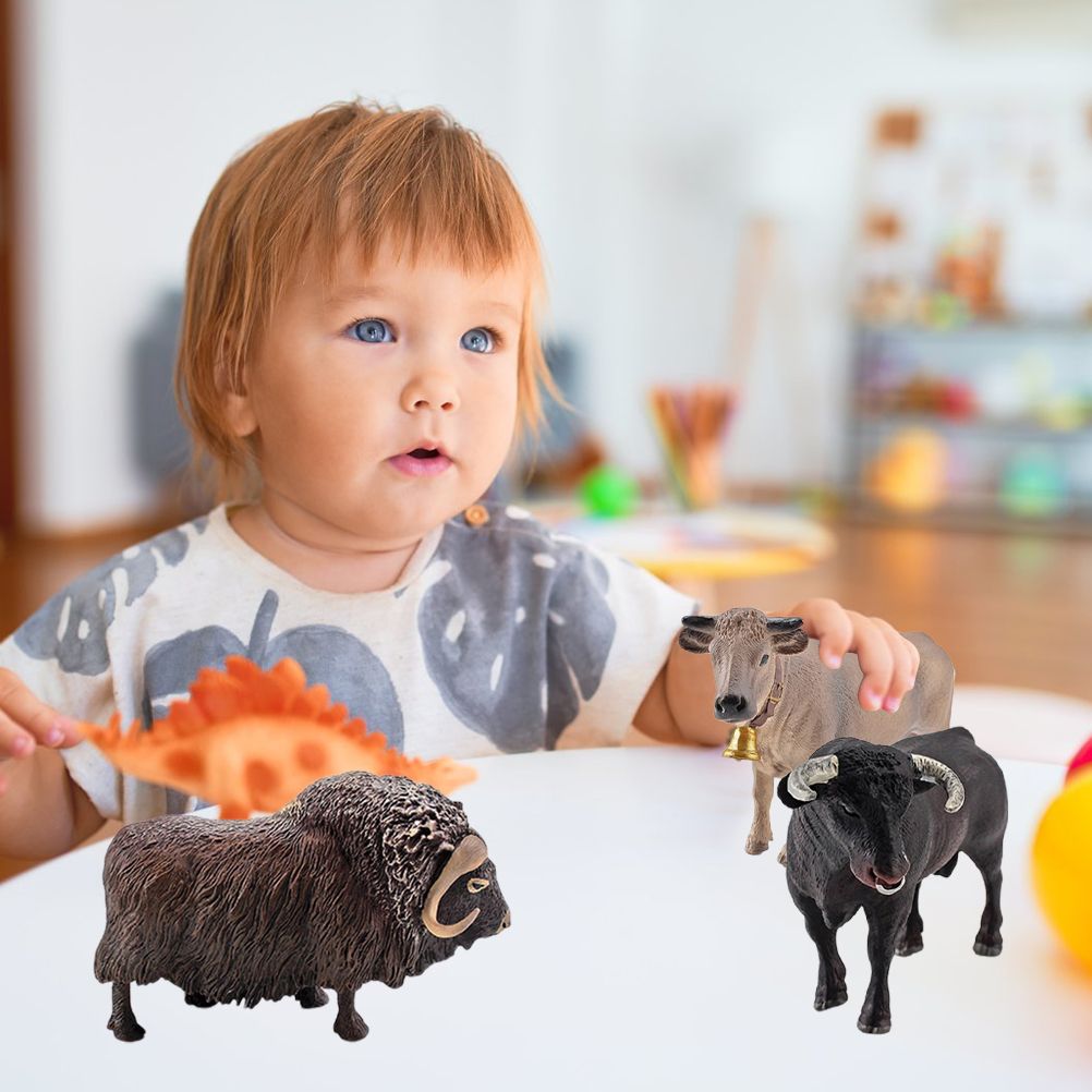 4 Pcs Simulation Farm Cow Cattle Ox Bull Figurine PVC Farm Animal Model Action Figure Home Decoration Kids Educational Toy - Image 7