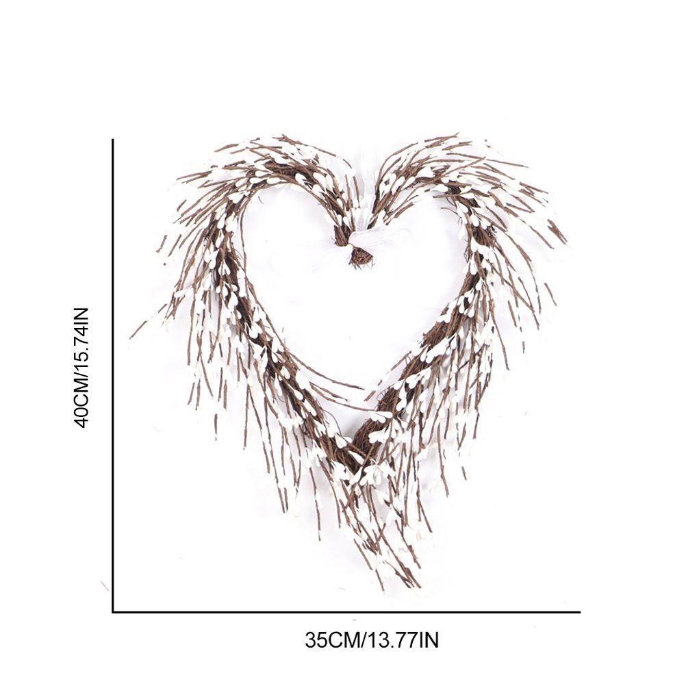 Valentine's Day Heart Wreath with Twigs and Light for Living Room Wall Staircase Door Decoration Wreath - Image 5