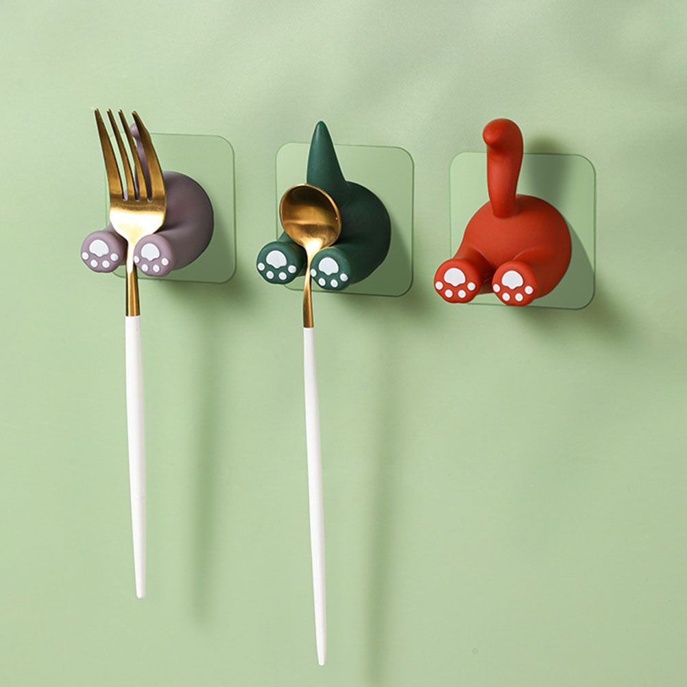 Cute Cartoon Animal Tail Wall Hooks Multi Purpose Sticky Hooks for Hanging Toothbrush Shower Home Wall Organizer - Image 7