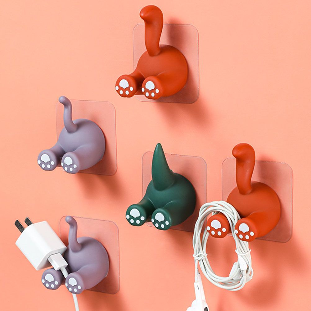Cute Cartoon Animal Tail Wall Hooks Multi Purpose Sticky Hooks for Hanging Toothbrush Shower Home Wall Organizer - Image 8