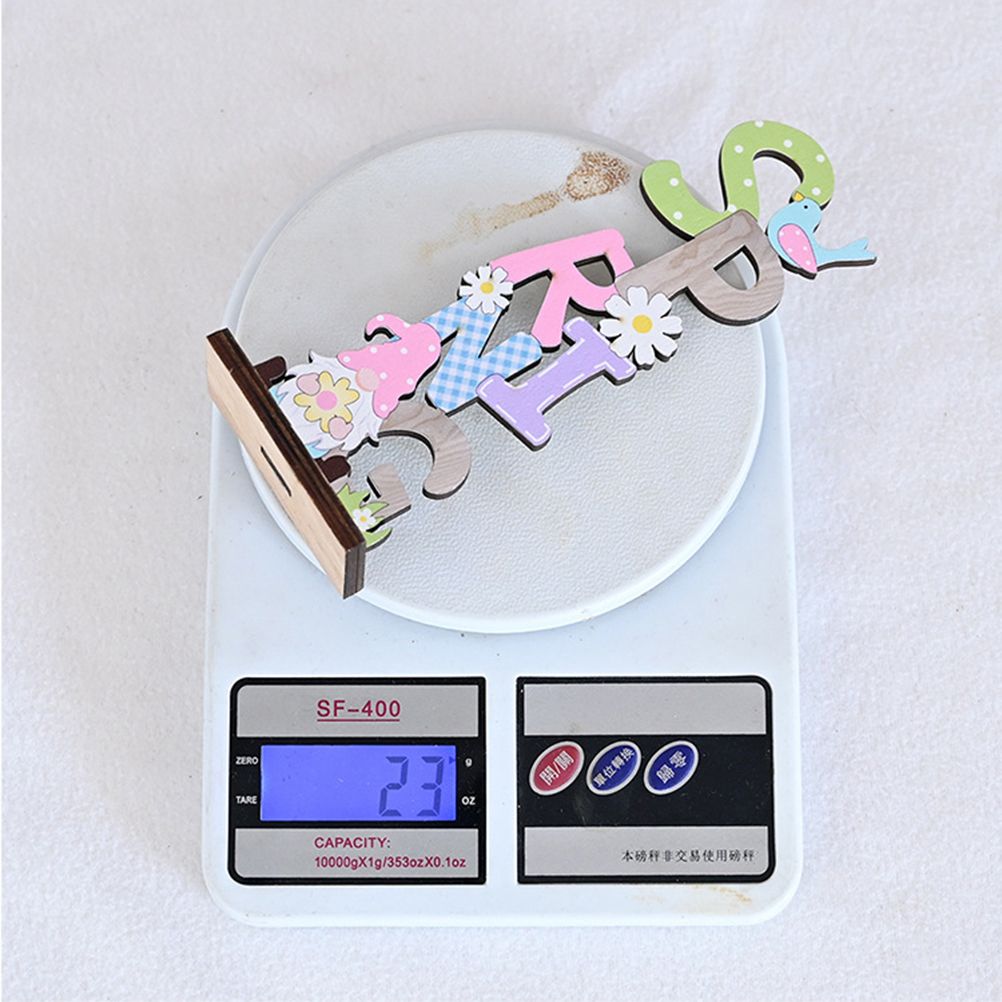 2 Pcs Easter Decorations Wooden Bunny Letter Printing Crafts Ornament Easter Decor for Home Table Party Arrangement Kids Gift - Image 7