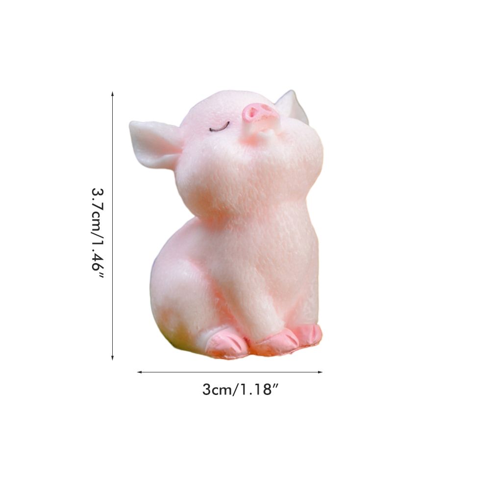 8Pcs Mini Pig Figurines Cake Cupcake Topper Decoration Pig Crafts Resin Ornament for Car Home Baby Shower Party Decor Gift - Image 2