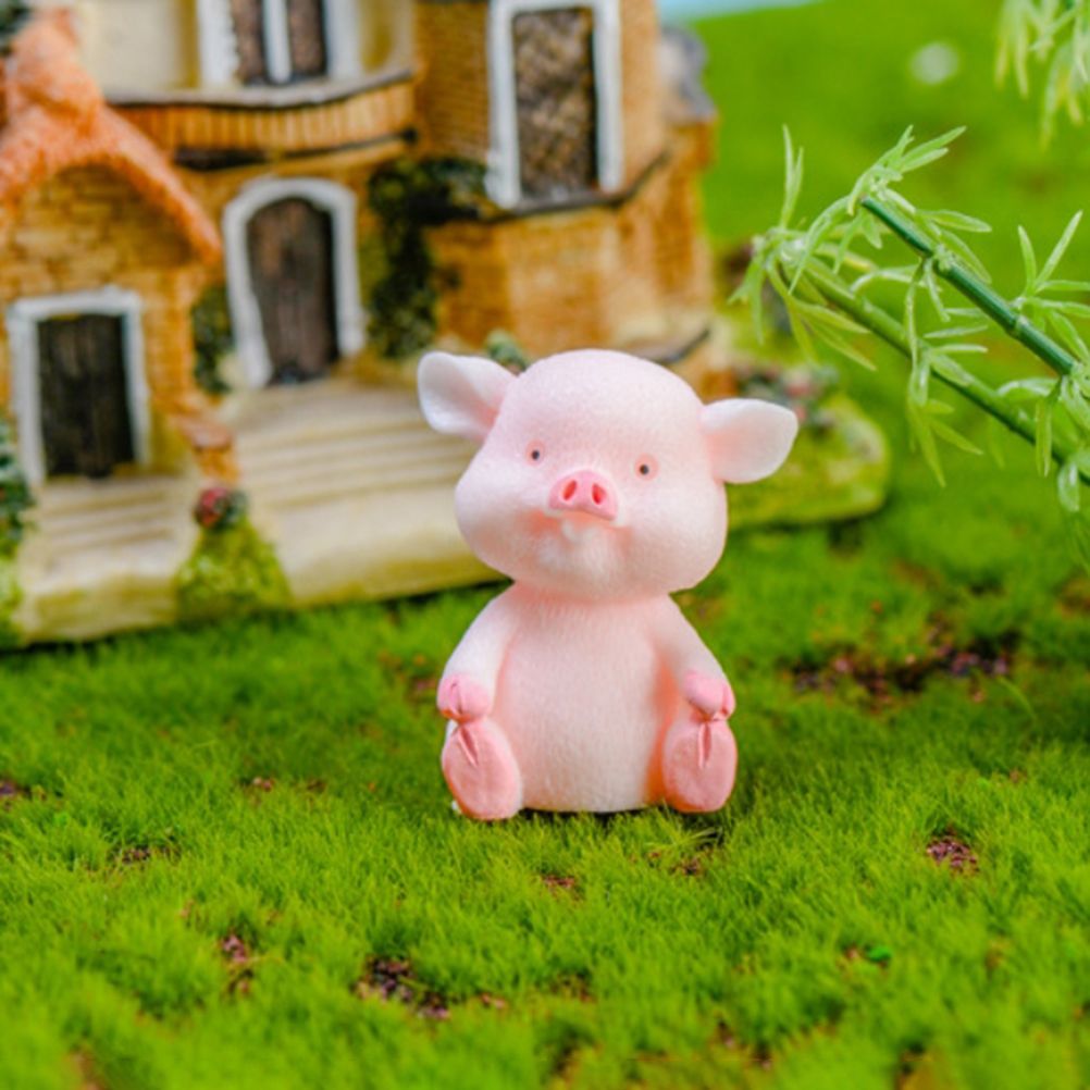 8Pcs Mini Pig Figurines Cake Cupcake Topper Decoration Pig Crafts Resin Ornament for Car Home Baby Shower Party Decor Gift - Image 4