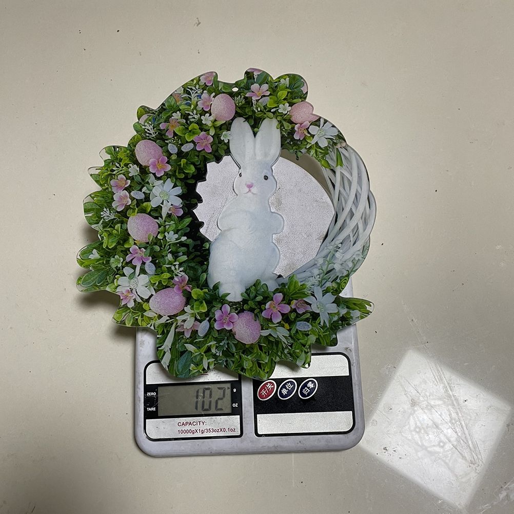 Easter Bunny Egg Wreath Acrylic Rabbit Egg Wreath Indoor Outdoor Easter Hanging Ornaments Home Front Door Party Decorations - Image 4