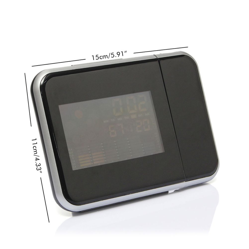Projection Alarm Clock 180 Degree Adjustable Digital Projector Clock with Weather Station and Temperature Humidity LED Color Screen Perpetual Calendar Clock - Image 4