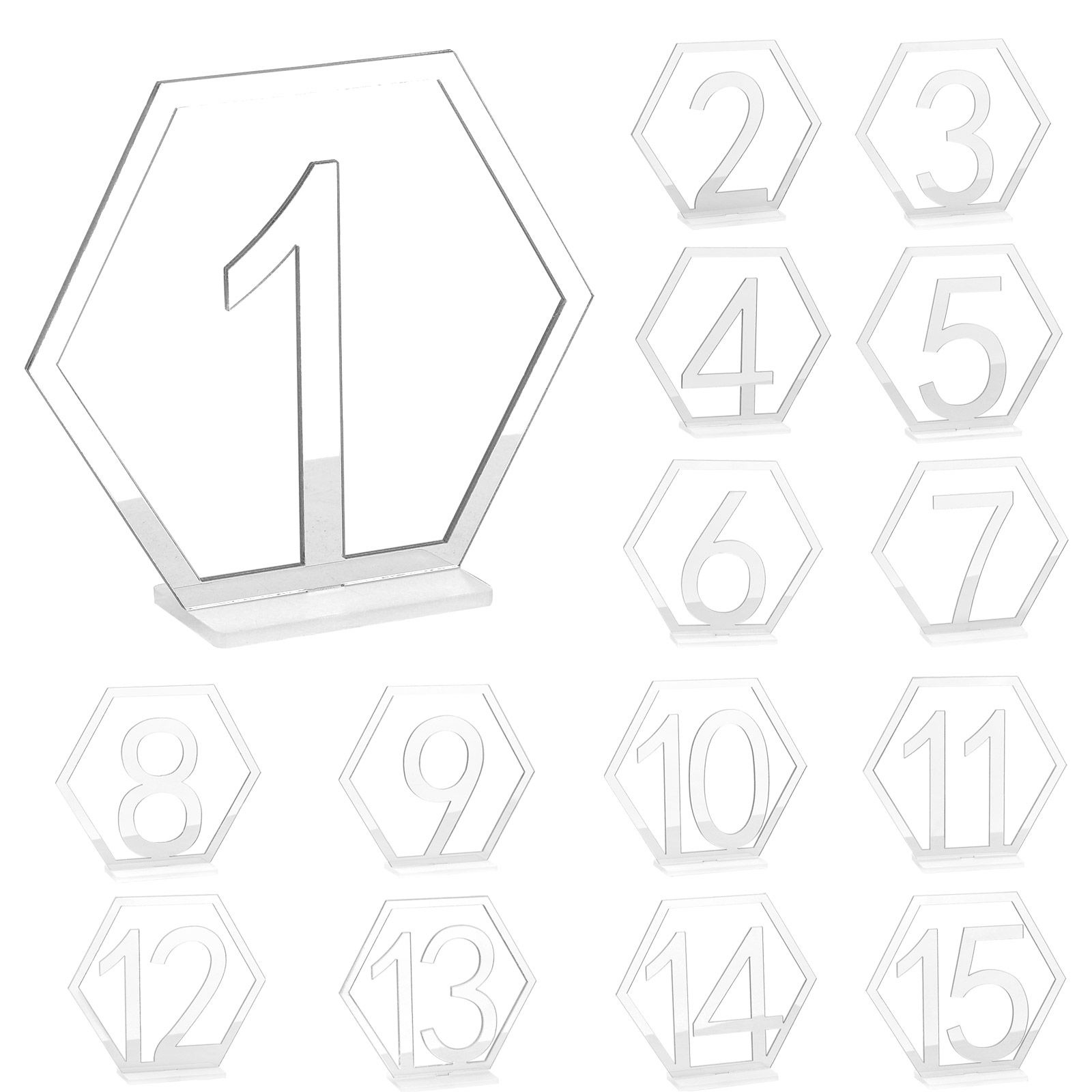 Table Number Acrylic Mirror 1 To 15 Table Number For Weddings Dinner - Image 1