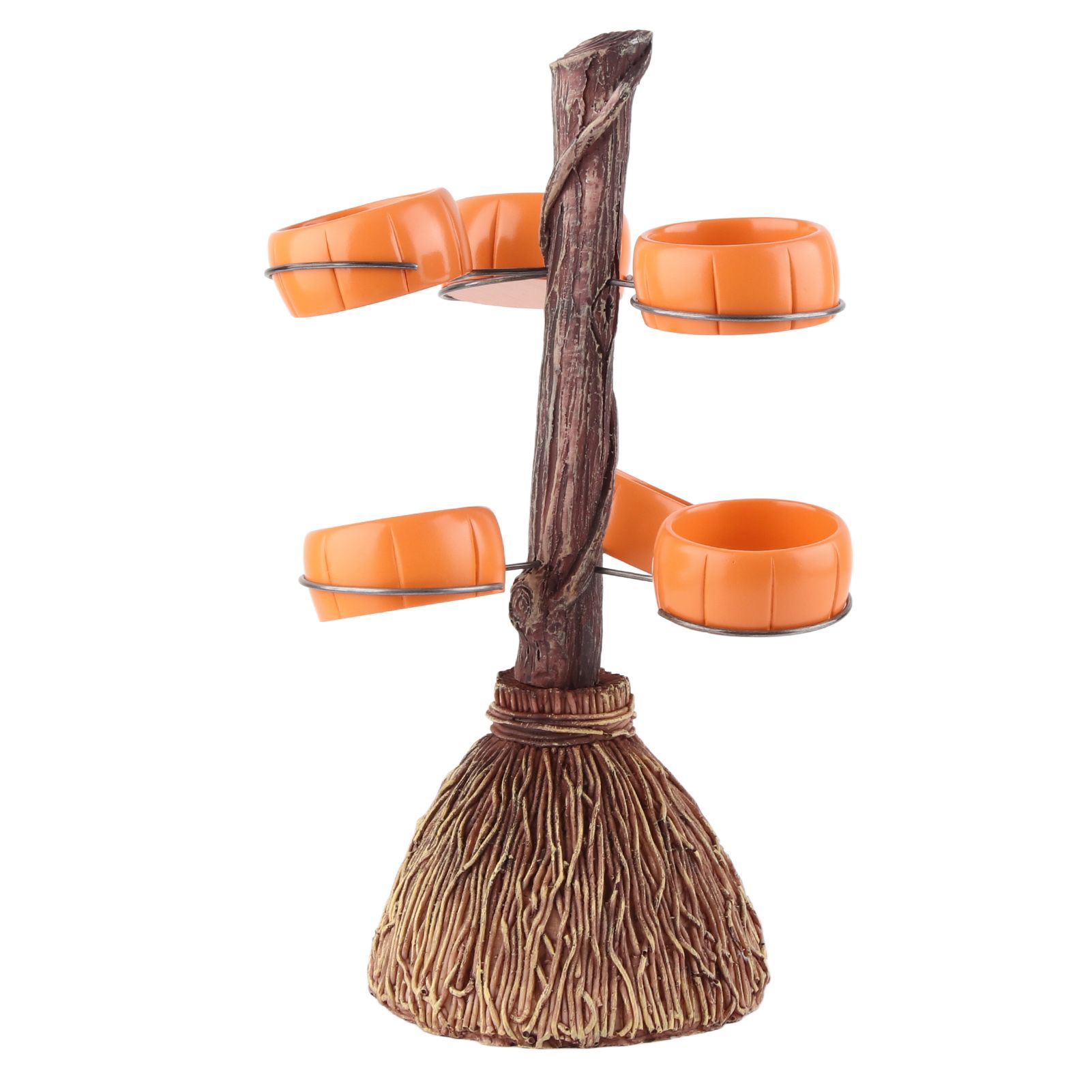 Snack Bowl Holder Halloween Pumpkin Snack Bowl Rack Witch Broom Decor Dessert Bowl Stand for Dining Table - Image 3