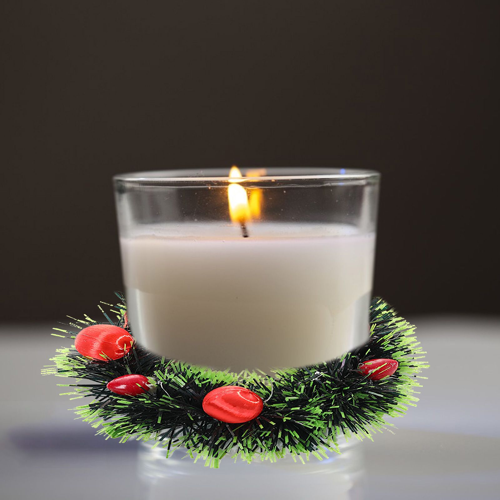 Candle Wreath Christmas Wreath Christmas Tree Wreath Candle Garland - Image 7