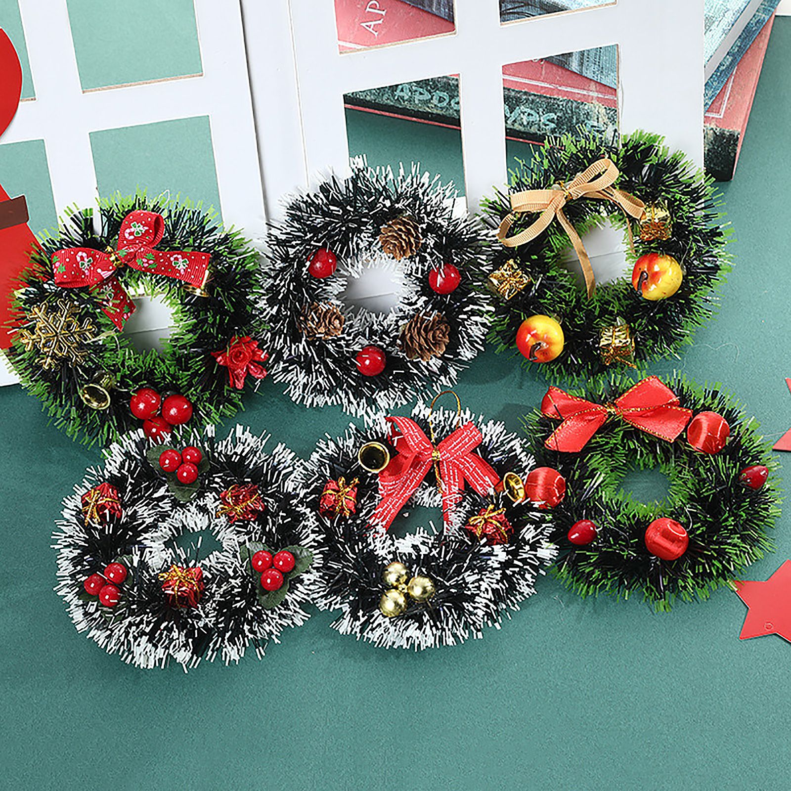 Candle Wreath Christmas Wreath Christmas Tree Wreath Candle Garland - Image 8