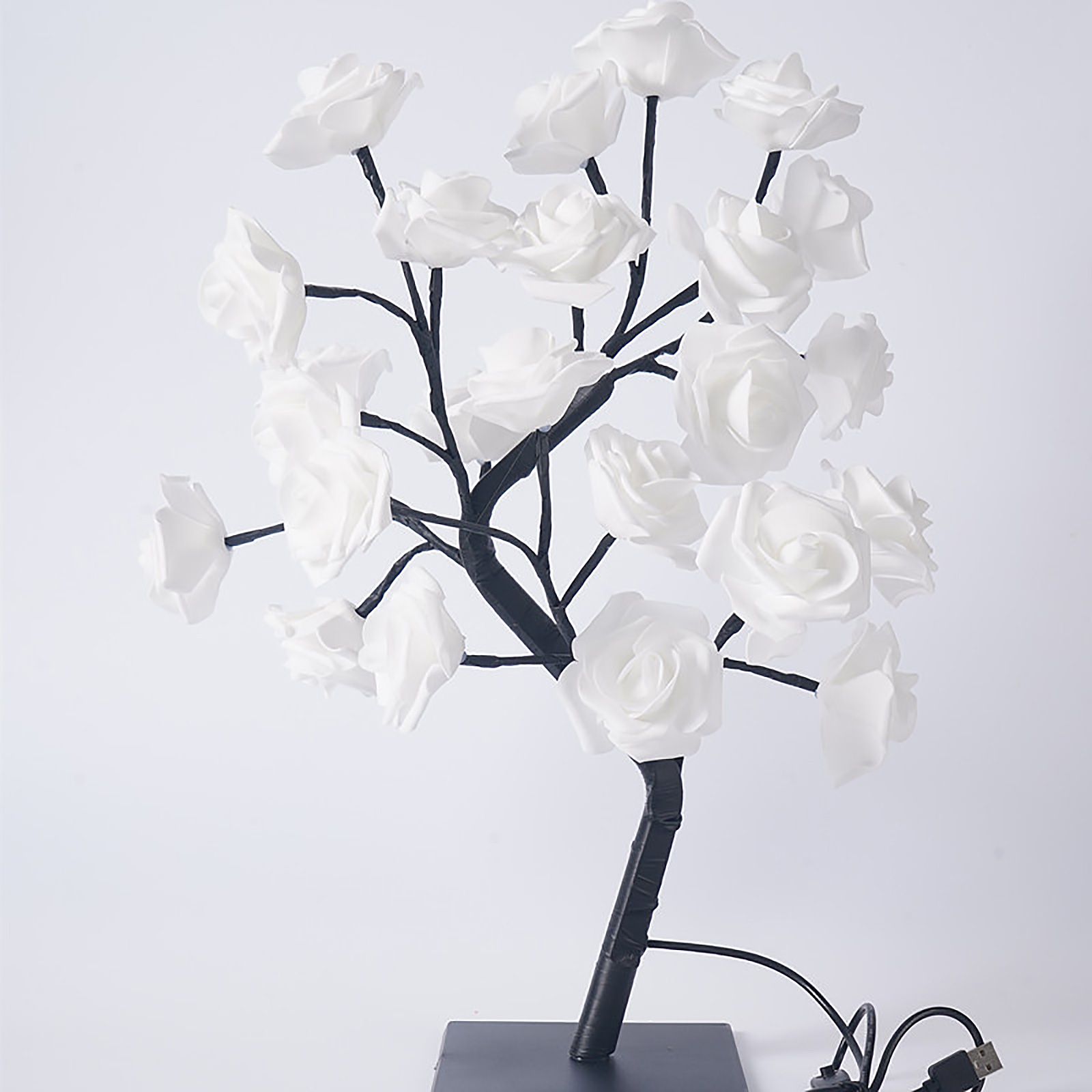 Removable Plastic Base USB Switch LED Simulation Rose Decoration Night Light - Image 5