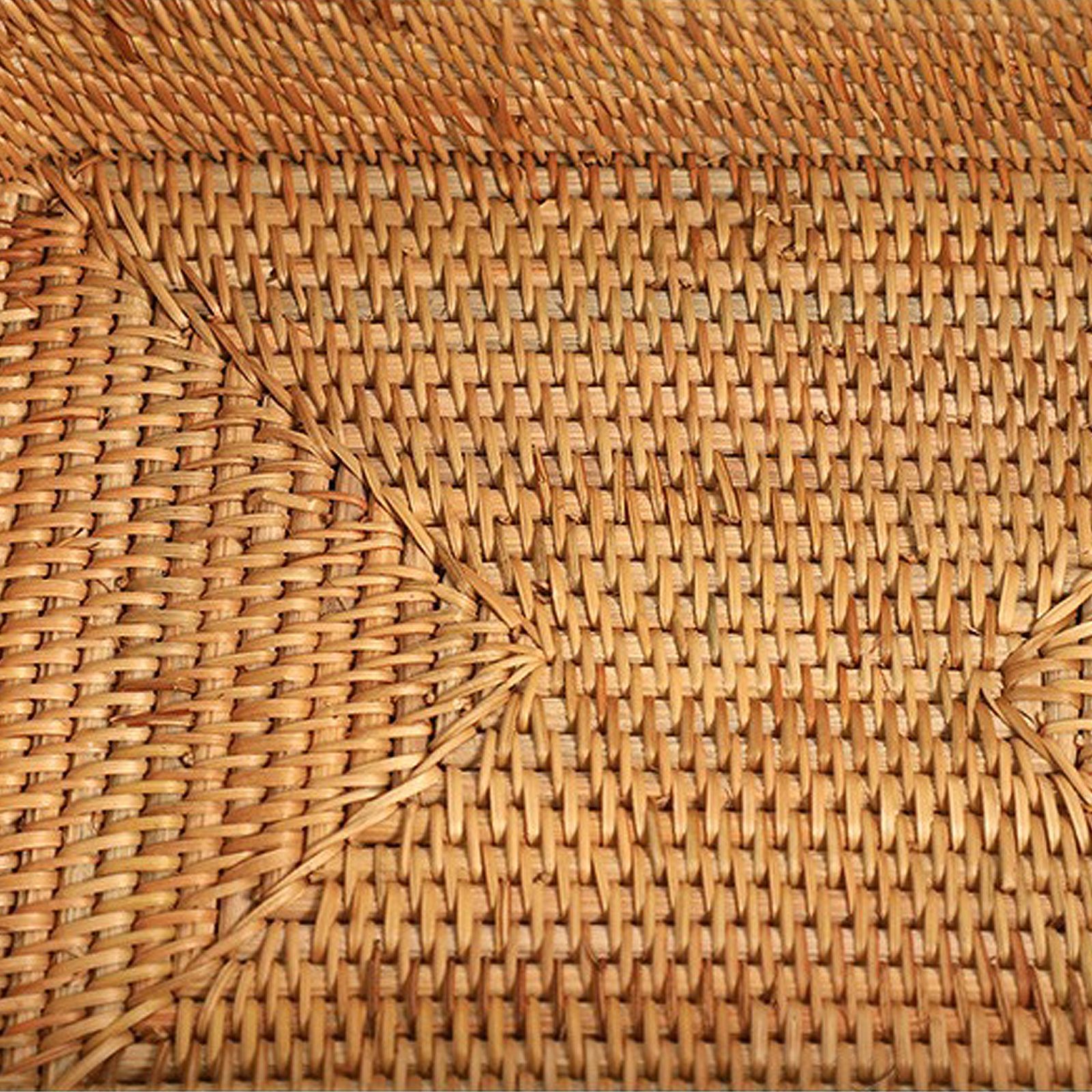 Rattan Storage Basket Desktop Utility Organizer Woven Storage Basket for Coffee Table - Image 2