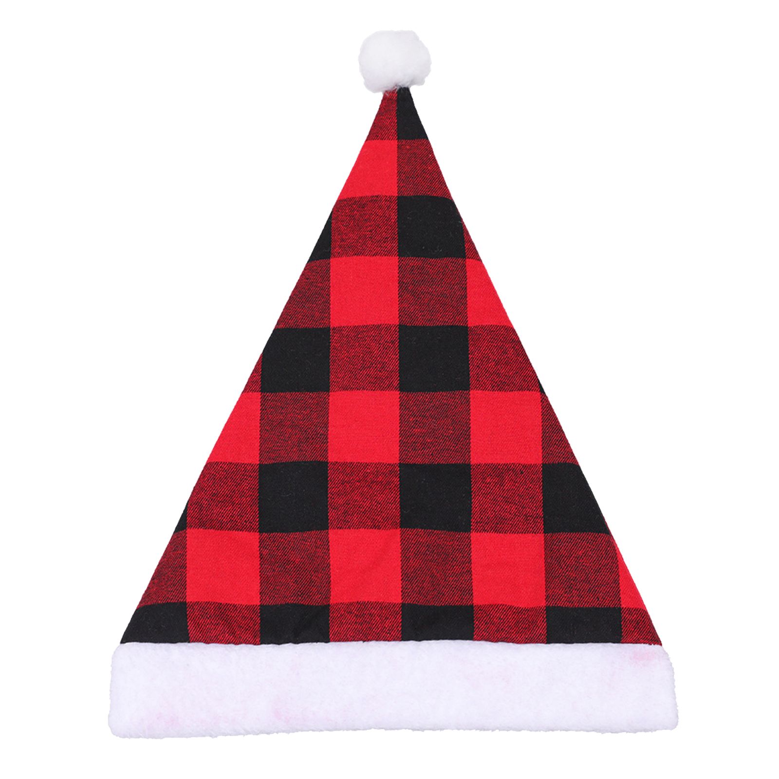 Plaid Christmas Hat Linen Adult Christmas Hat Xmas Holiday Hat Christmas Decorative Hat - Image 1