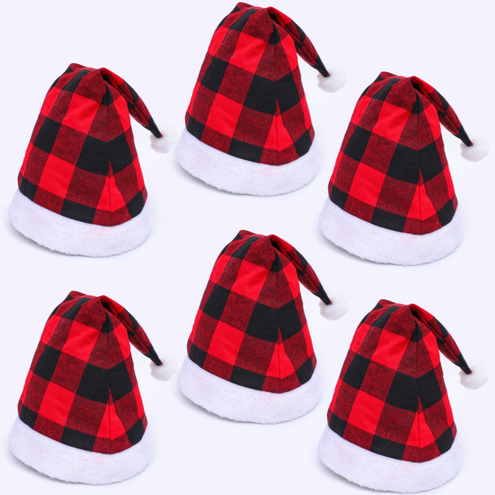 Plaid Christmas Hat Linen Adult Christmas Hat Xmas Holiday Hat Christmas Decorative Hat - Image 4