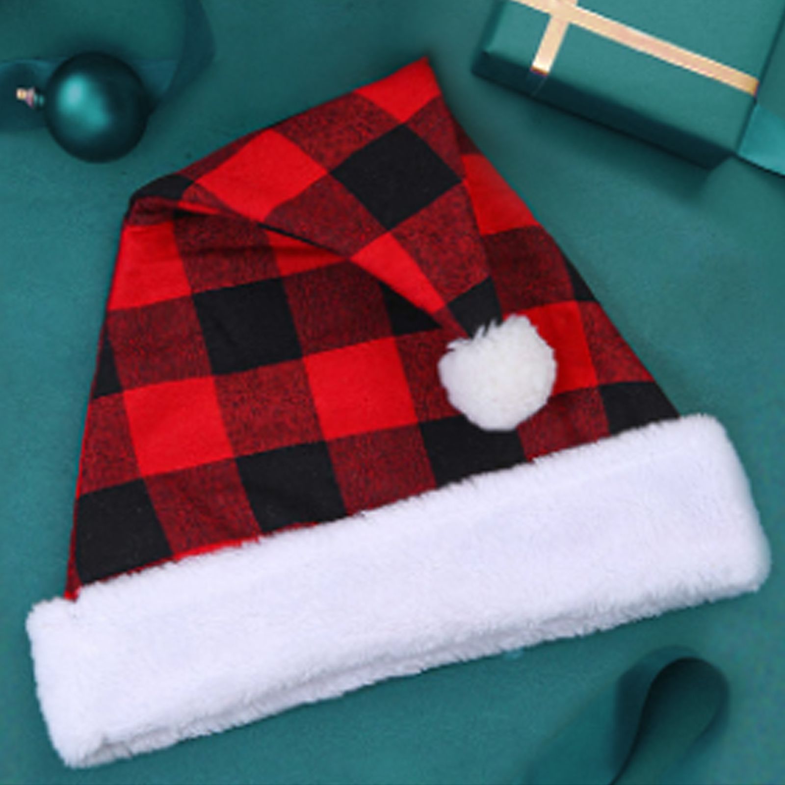 Plaid Christmas Hat Linen Adult Christmas Hat Xmas Holiday Hat Christmas Decorative Hat - Image 8
