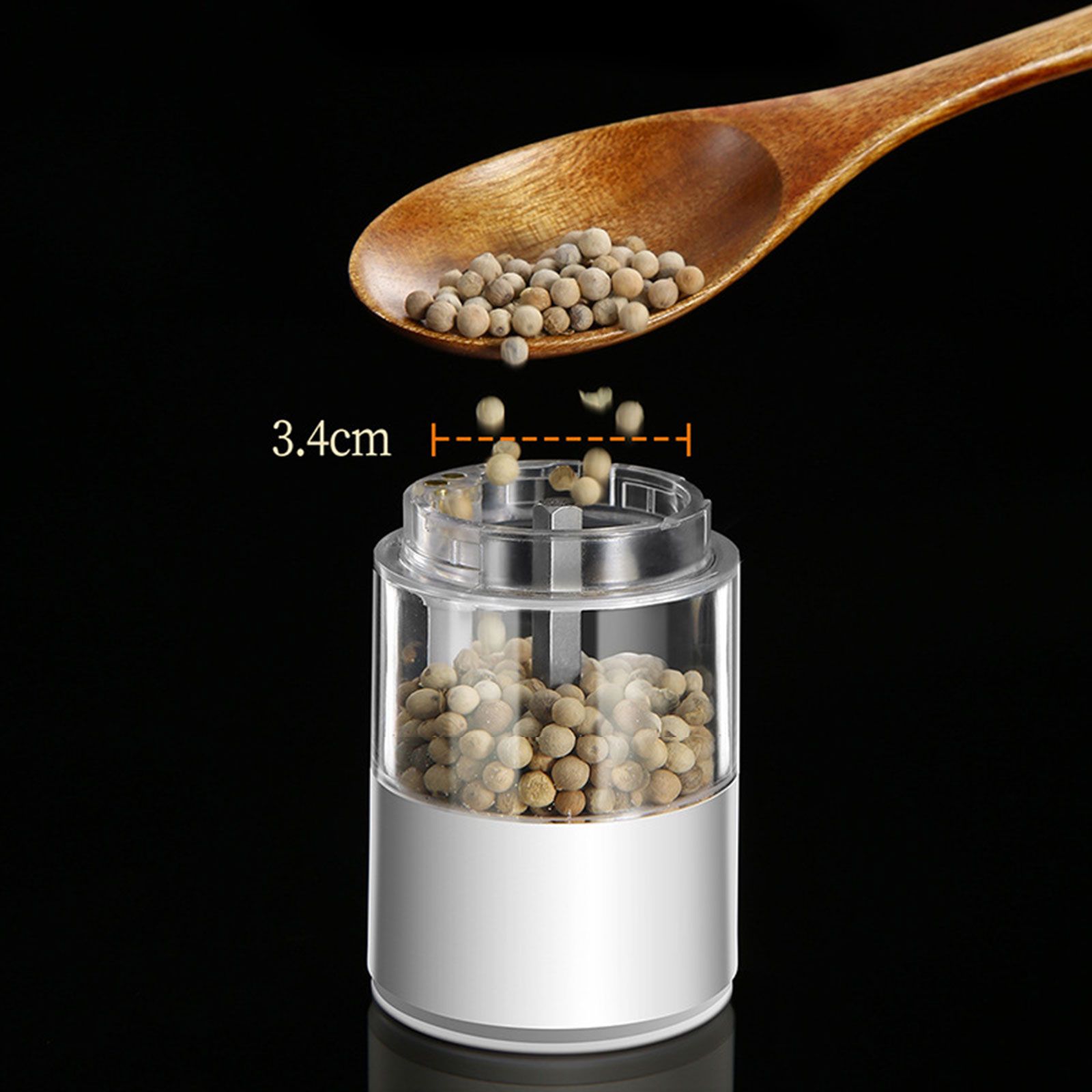 Electric Pepper Grinder Black Usb Charging High Hardness Wear Resistant Automatic Pepper Mill Grinder For Kitchen Restaurant - Image 8
