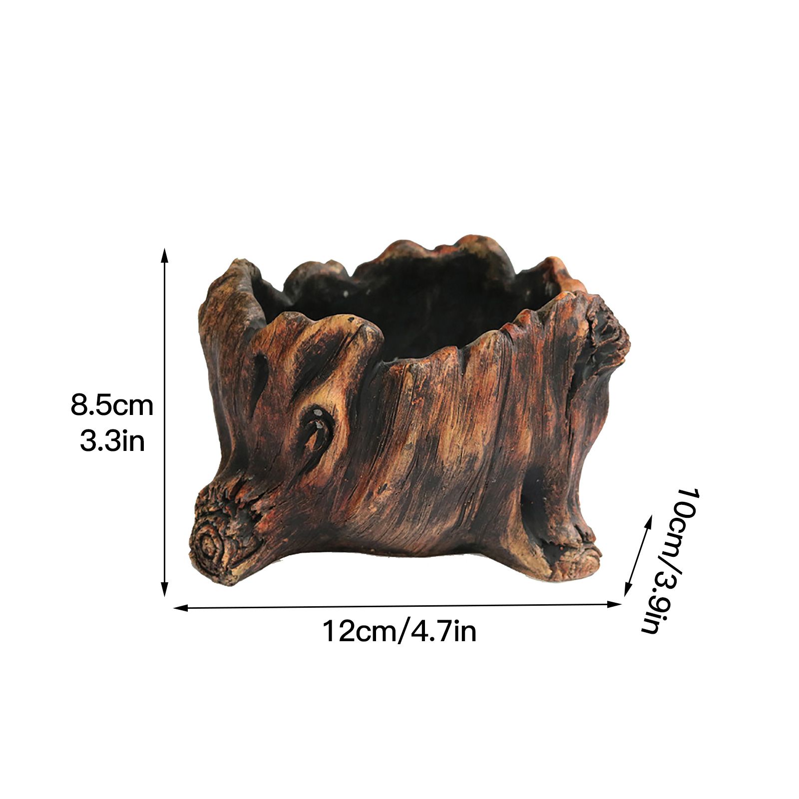 Cement Tree Stump Flower Pot - Image 3