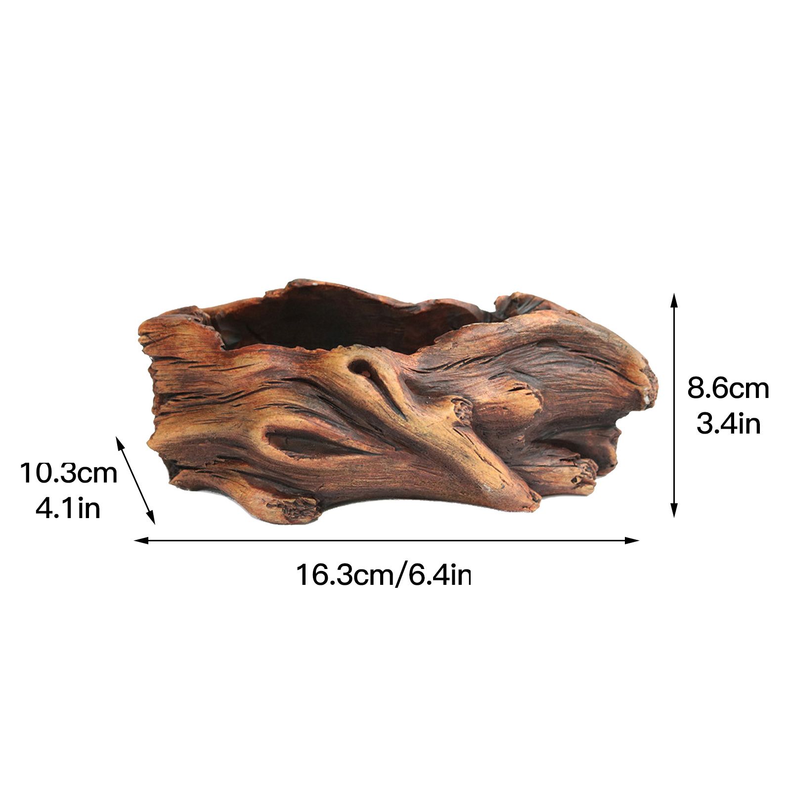 Cement Tree Stump Flower Pot - Image 4