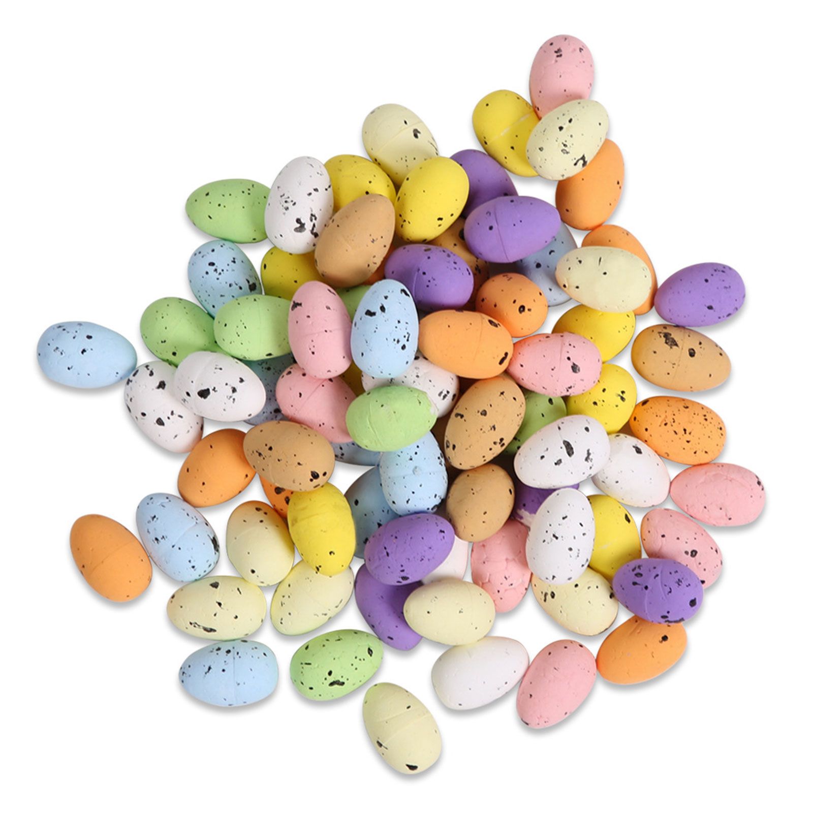 100PCS Colorful Foam Eggs Easter Egg Ornaments Crafts Birds Eggs DIY Wreath Accessories - Image 1