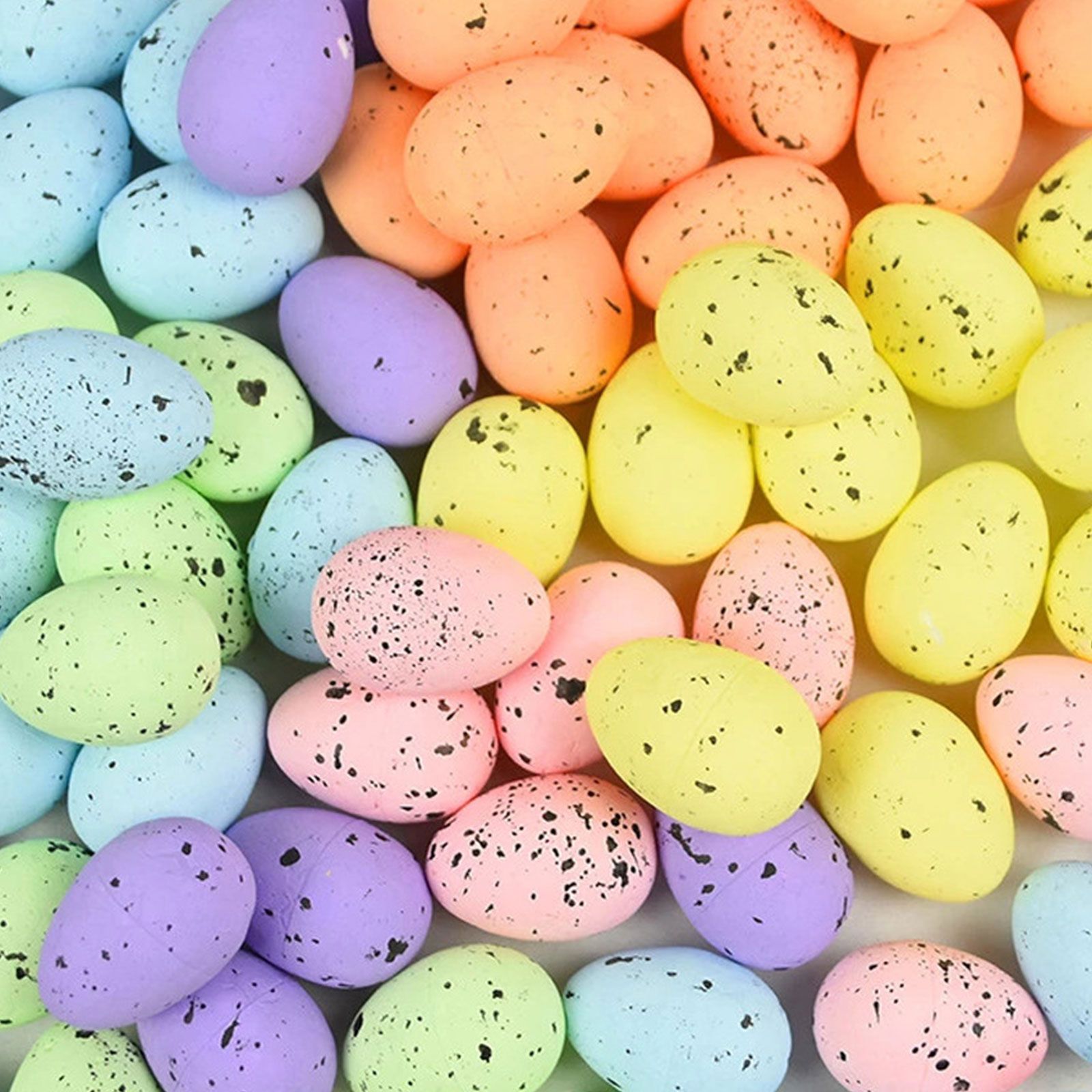 100PCS Colorful Foam Eggs Easter Egg Ornaments Crafts Birds Eggs DIY Wreath Accessories - Image 2