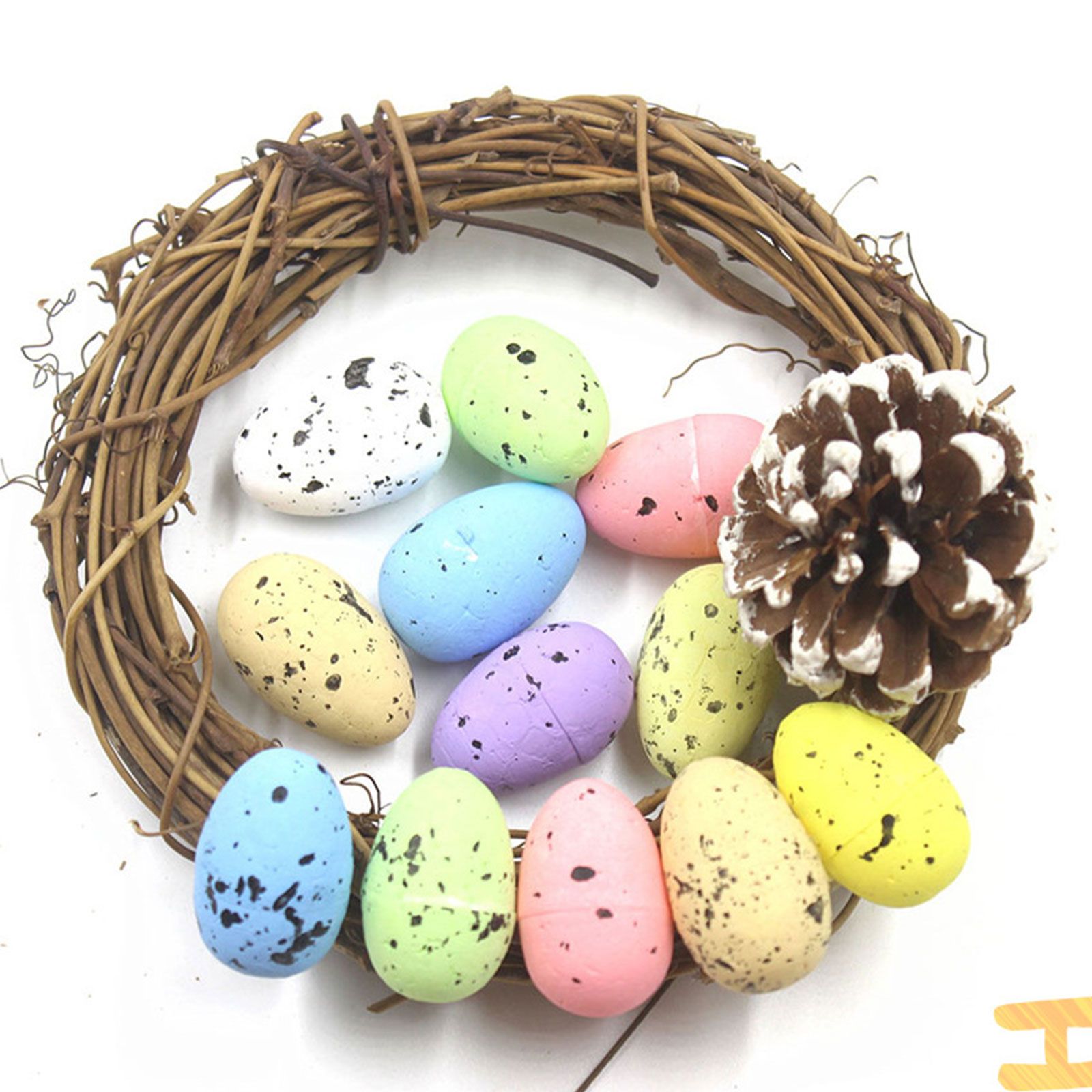 100PCS Colorful Foam Eggs Easter Egg Ornaments Crafts Birds Eggs DIY Wreath Accessories - Image 3