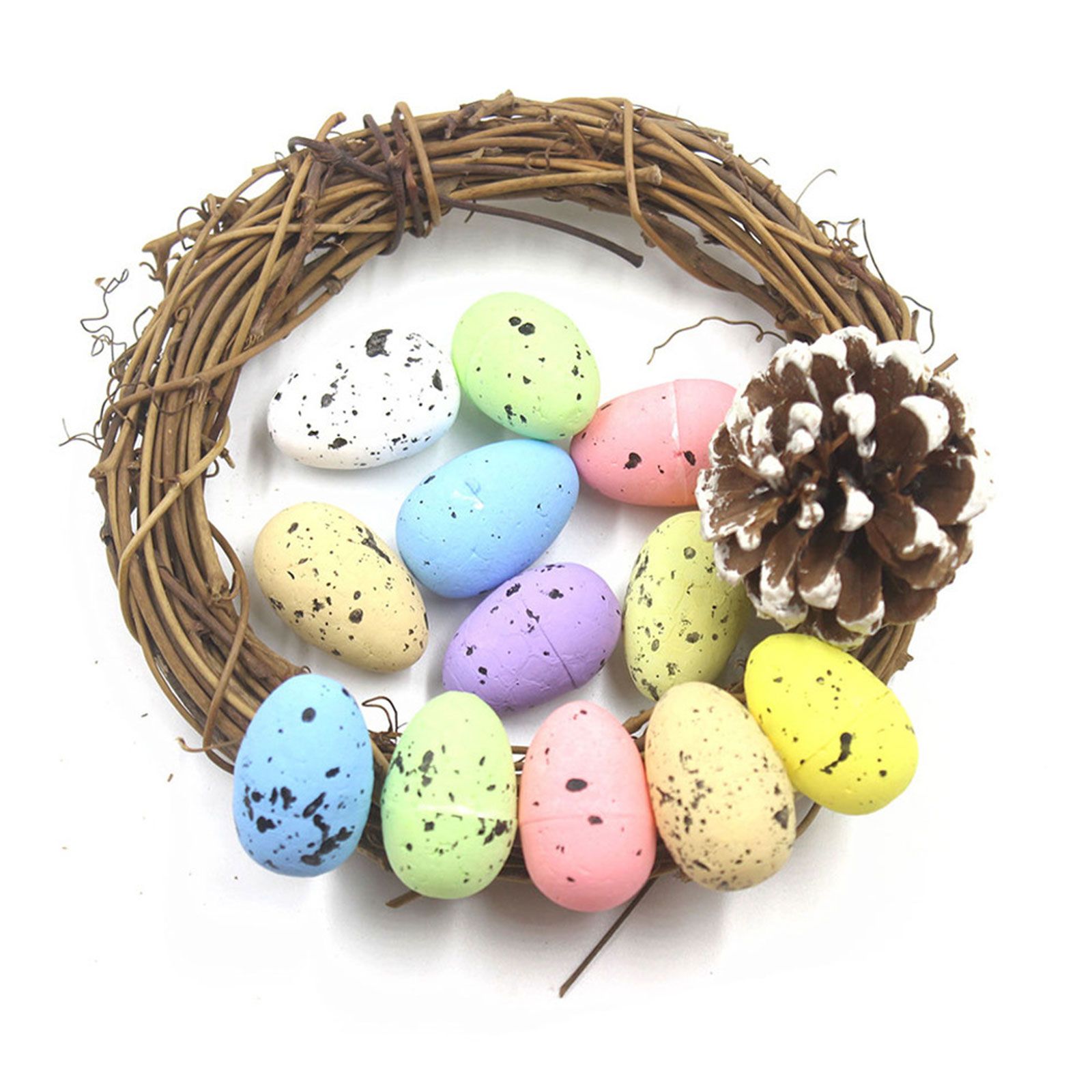 100PCS Colorful Foam Eggs Easter Egg Ornaments Crafts Birds Eggs DIY Wreath Accessories - Image 5