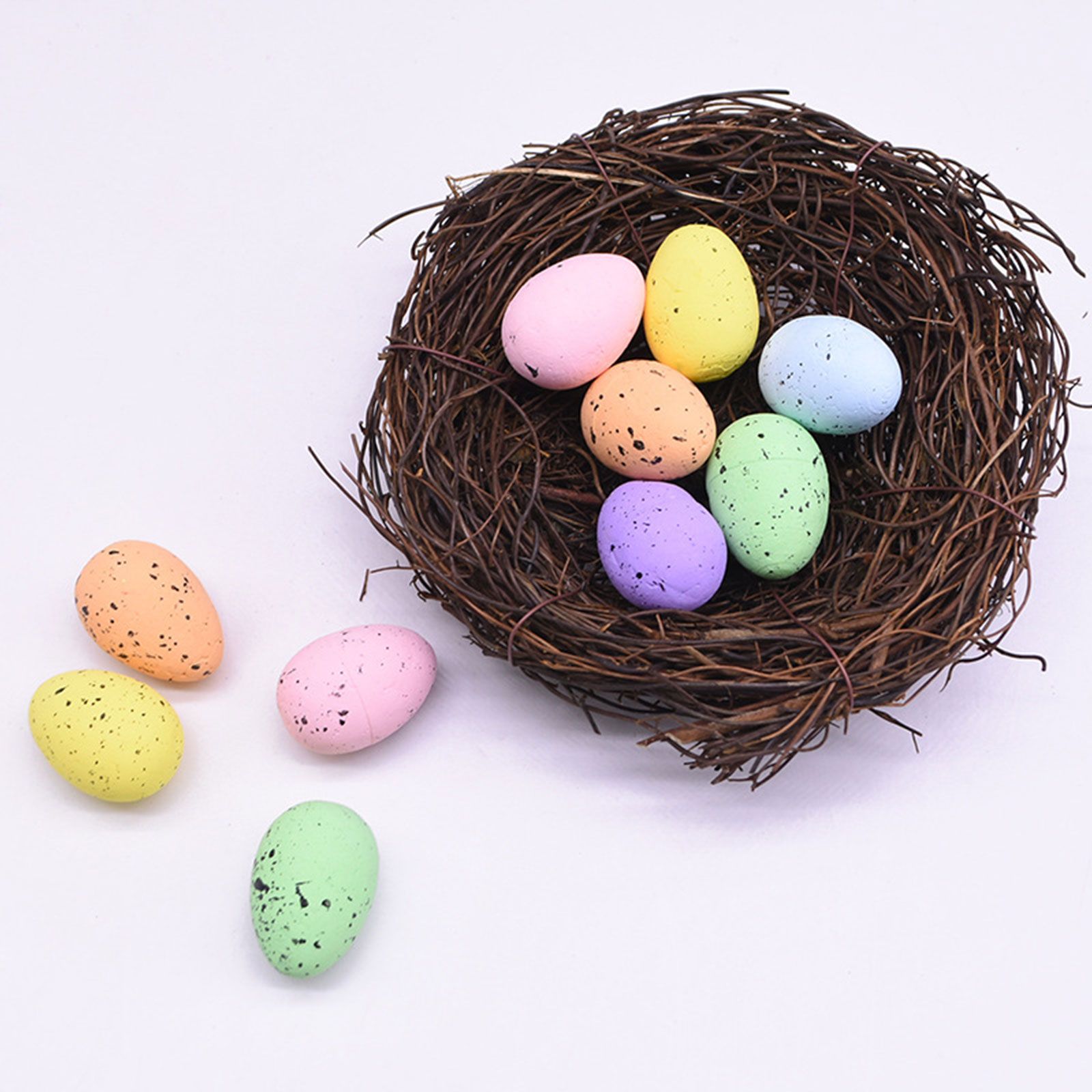 100PCS Colorful Foam Eggs Easter Egg Ornaments Crafts Birds Eggs DIY Wreath Accessories - Image 8