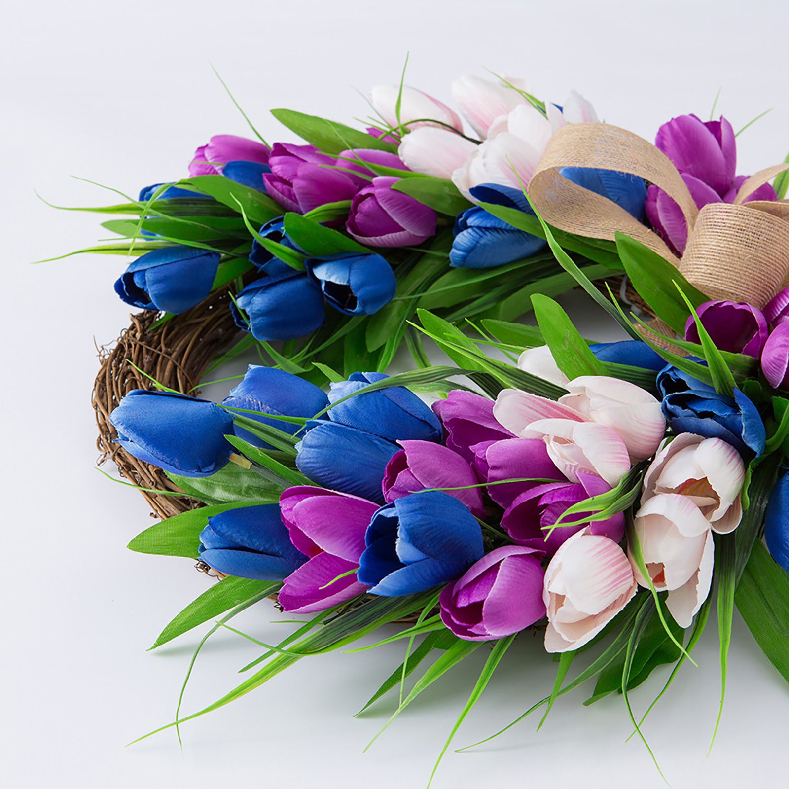 Wreath Artificial Hanging Wreath for Front Door Wall Tree Party Shop Window Decoration - Image 4
