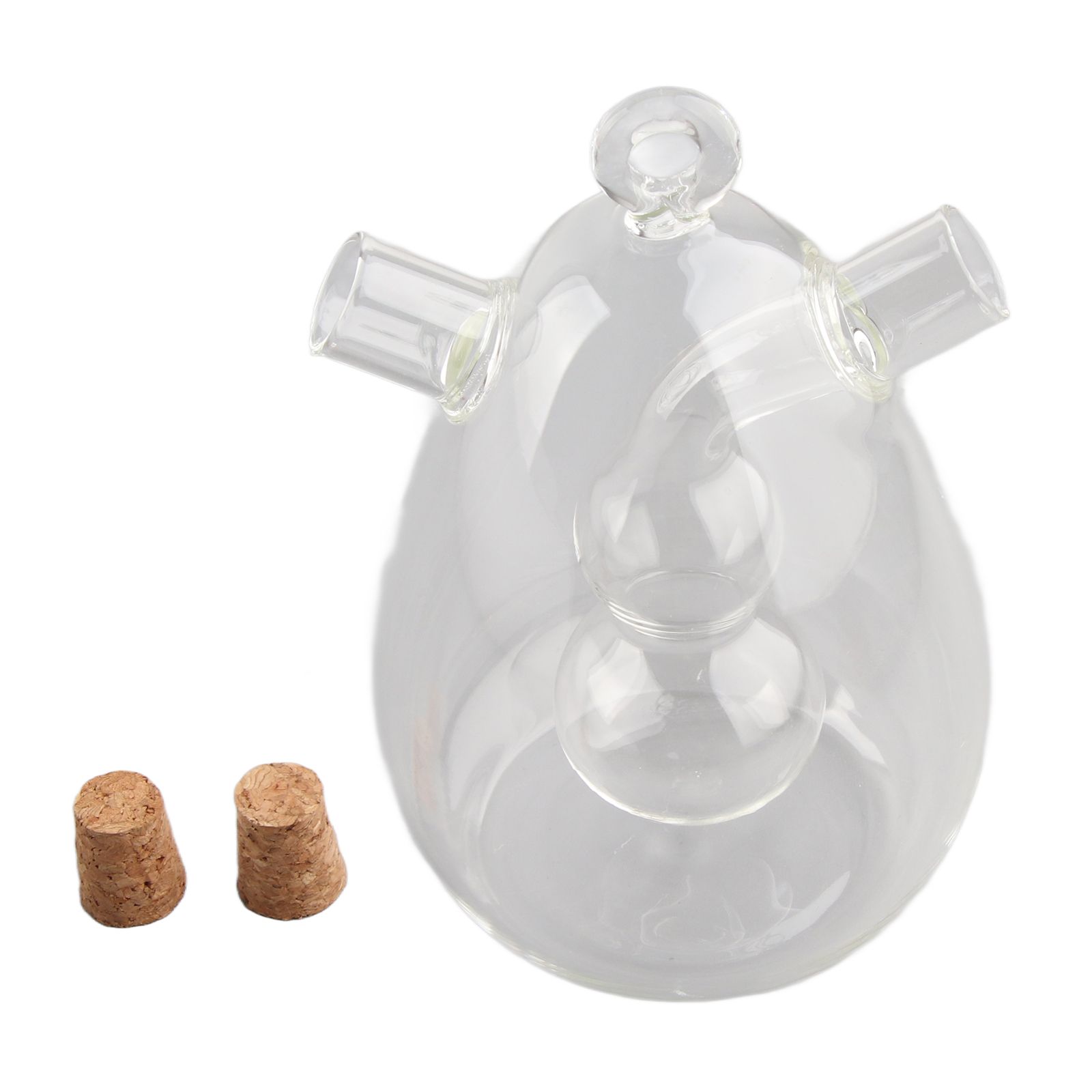 Glass Oil Control Jar Kitchen 2 in 1 Sealed Oil and Vinegar Dispenser Transparent Oil and Vinegar Bottle - Image 1