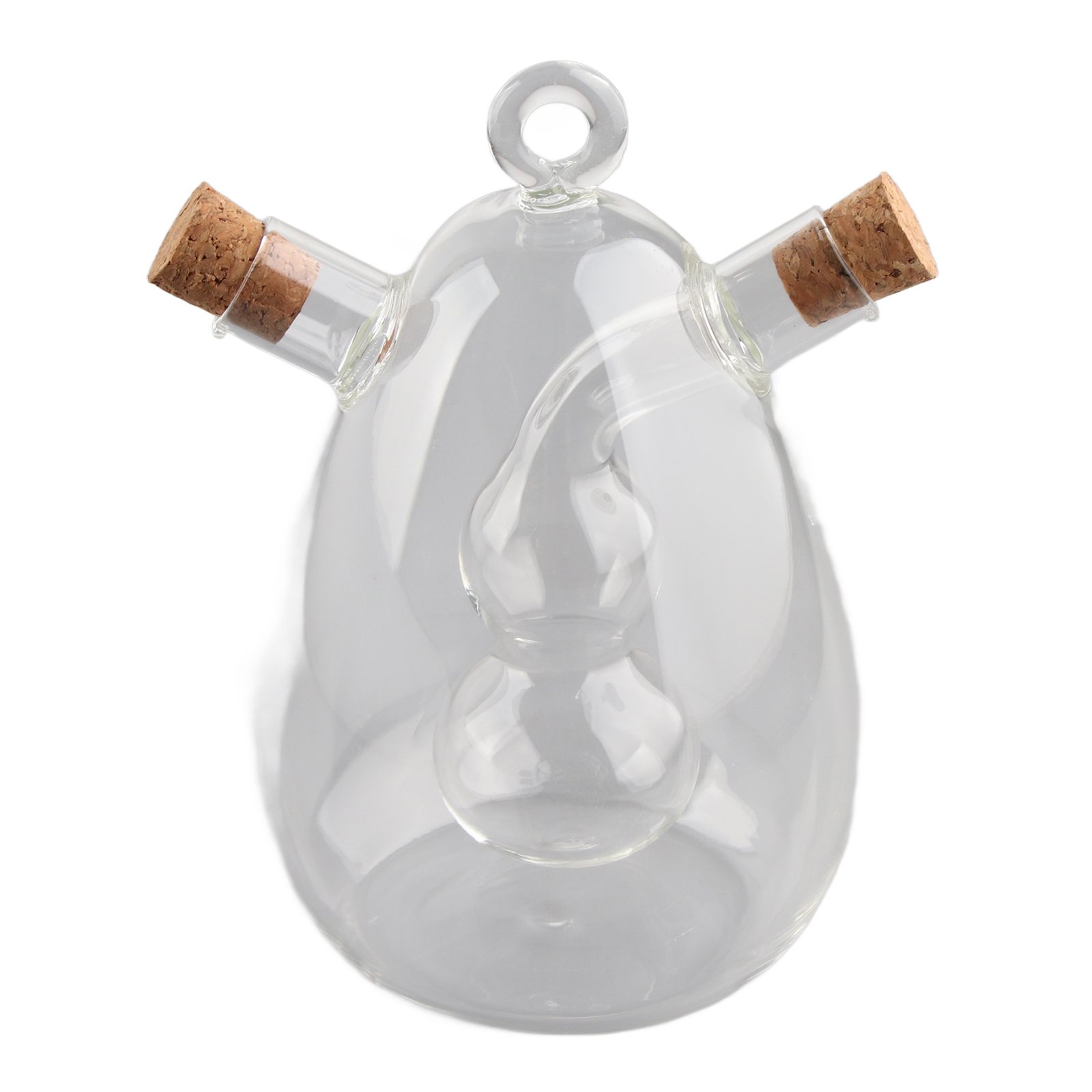 Glass Oil Control Jar Kitchen 2 in 1 Sealed Oil and Vinegar Dispenser Transparent Oil and Vinegar Bottle - Image 2