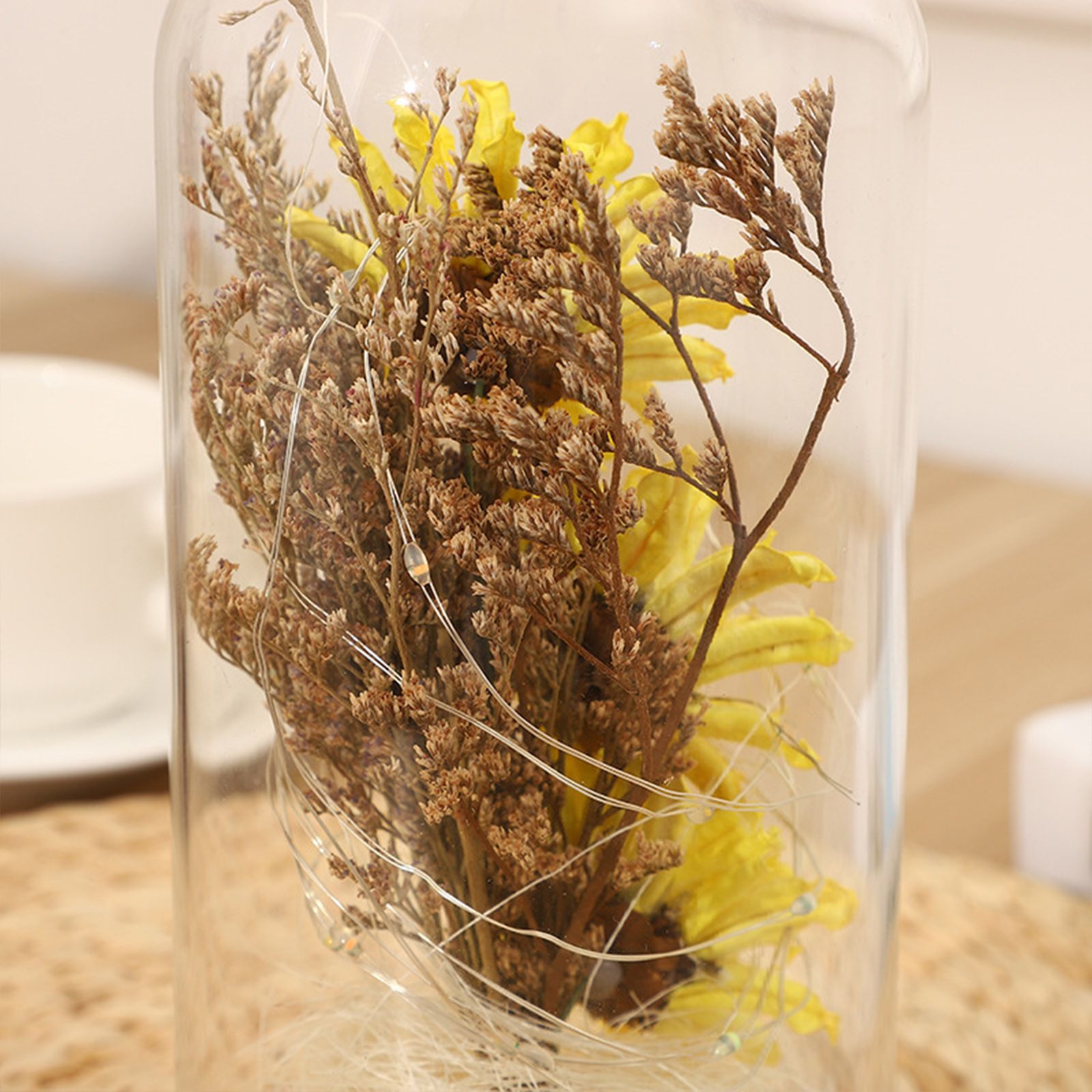 Preserved Flower Glass Dome Artificial Simulation Sunflower with LED Light for Valentine's Day Mother's Day Gift - Image 2