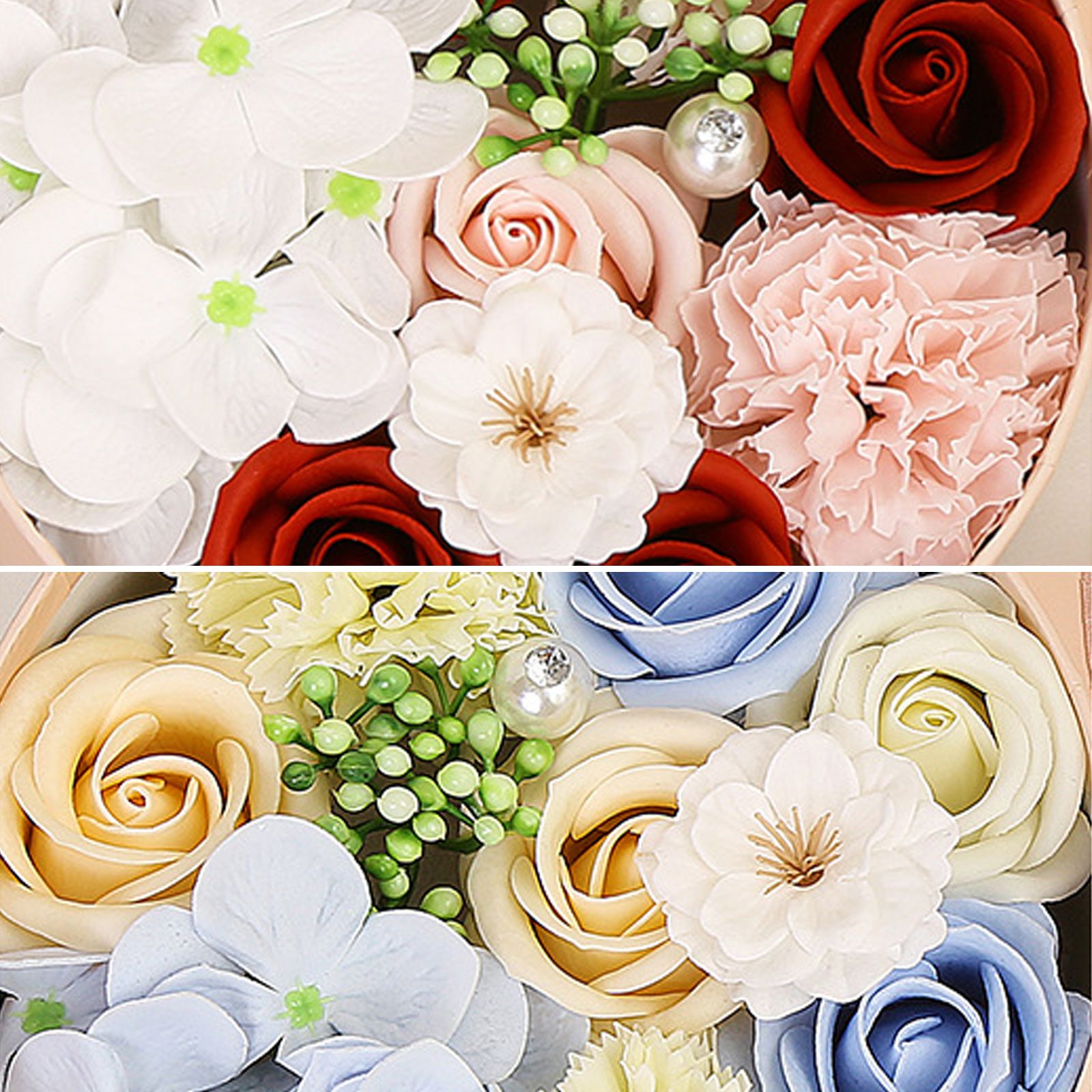 Artificial Flowers Combo Box Simulation Fake Soap Flower Round Box Valentine's Day Holiday Gift - Image 2