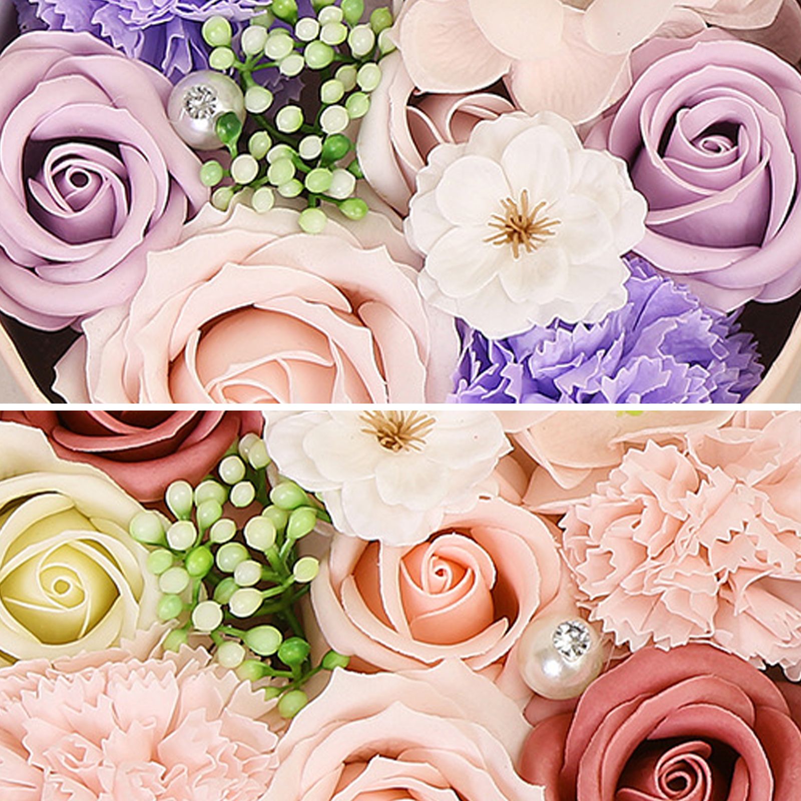Artificial Flowers Combo Box Simulation Fake Soap Flower Round Box Valentine's Day Holiday Gift - Image 3