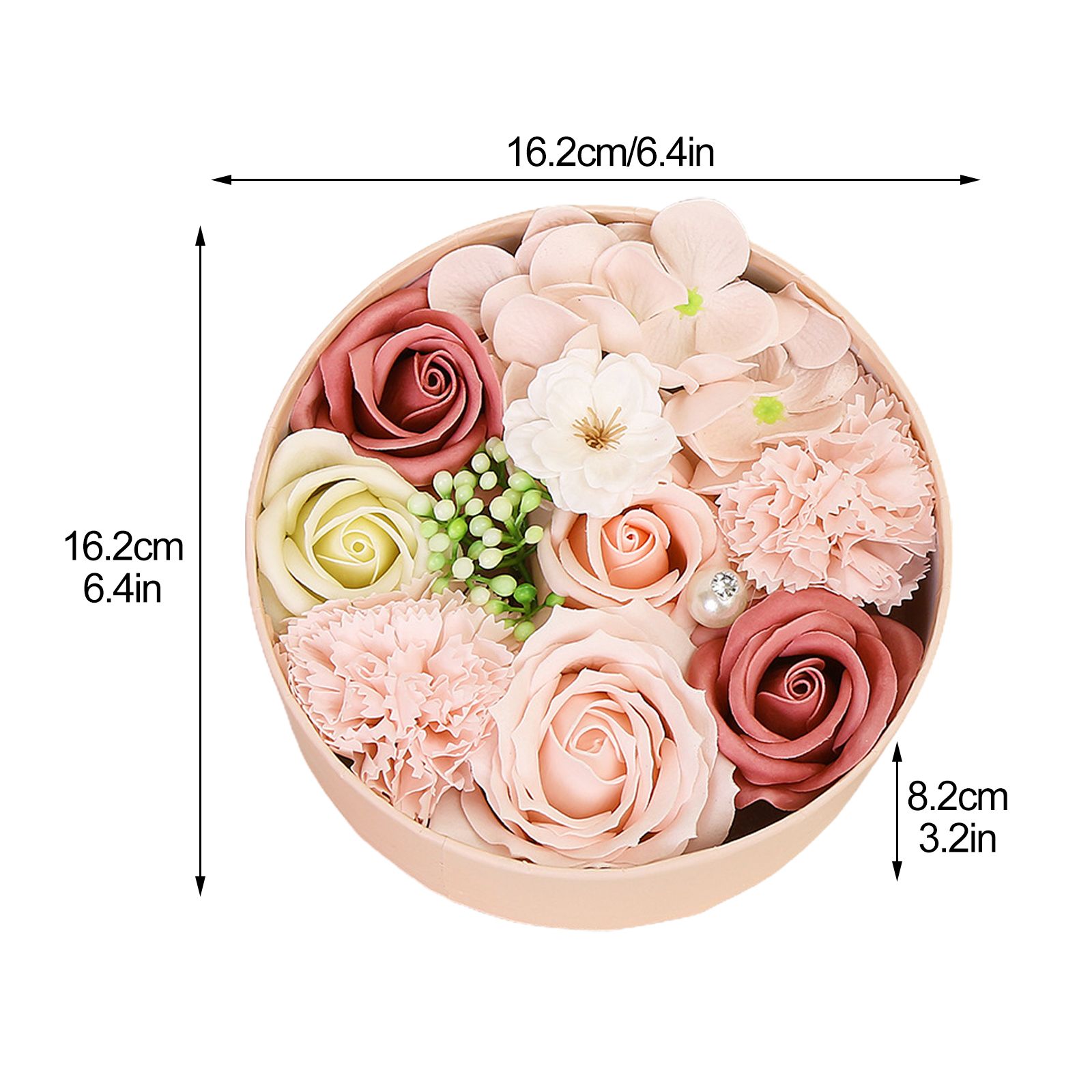 Artificial Flowers Combo Box Simulation Fake Soap Flower Round Box Valentine's Day Holiday Gift - Image 6