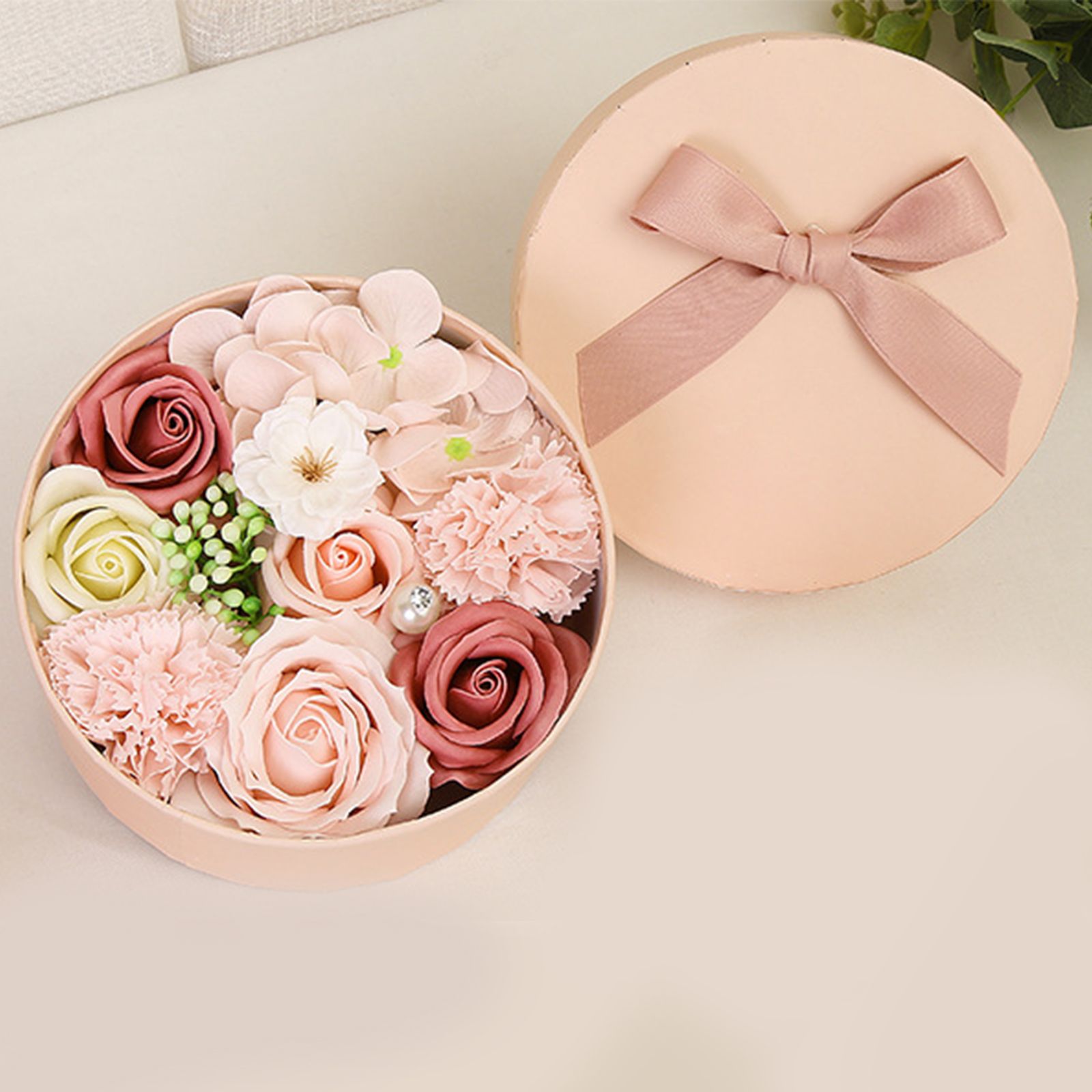 Artificial Flowers Combo Box Simulation Fake Soap Flower Round Box Valentine's Day Holiday Gift - Image 7