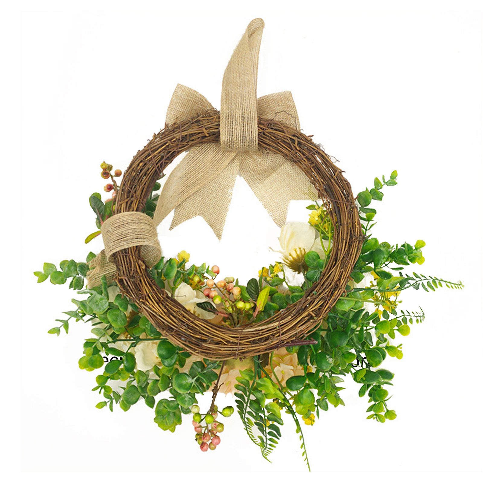 Artificial Hydrangea Wreath Spring Decorative Door Hanging Wall Wreath for Home Door - Image 2