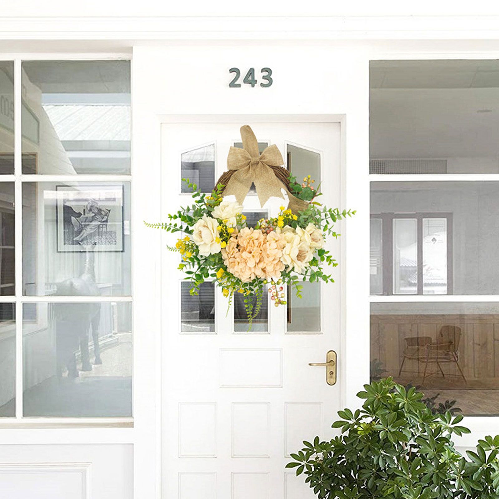 Artificial Hydrangea Wreath Spring Decorative Door Hanging Wall Wreath for Home Door - Image 6