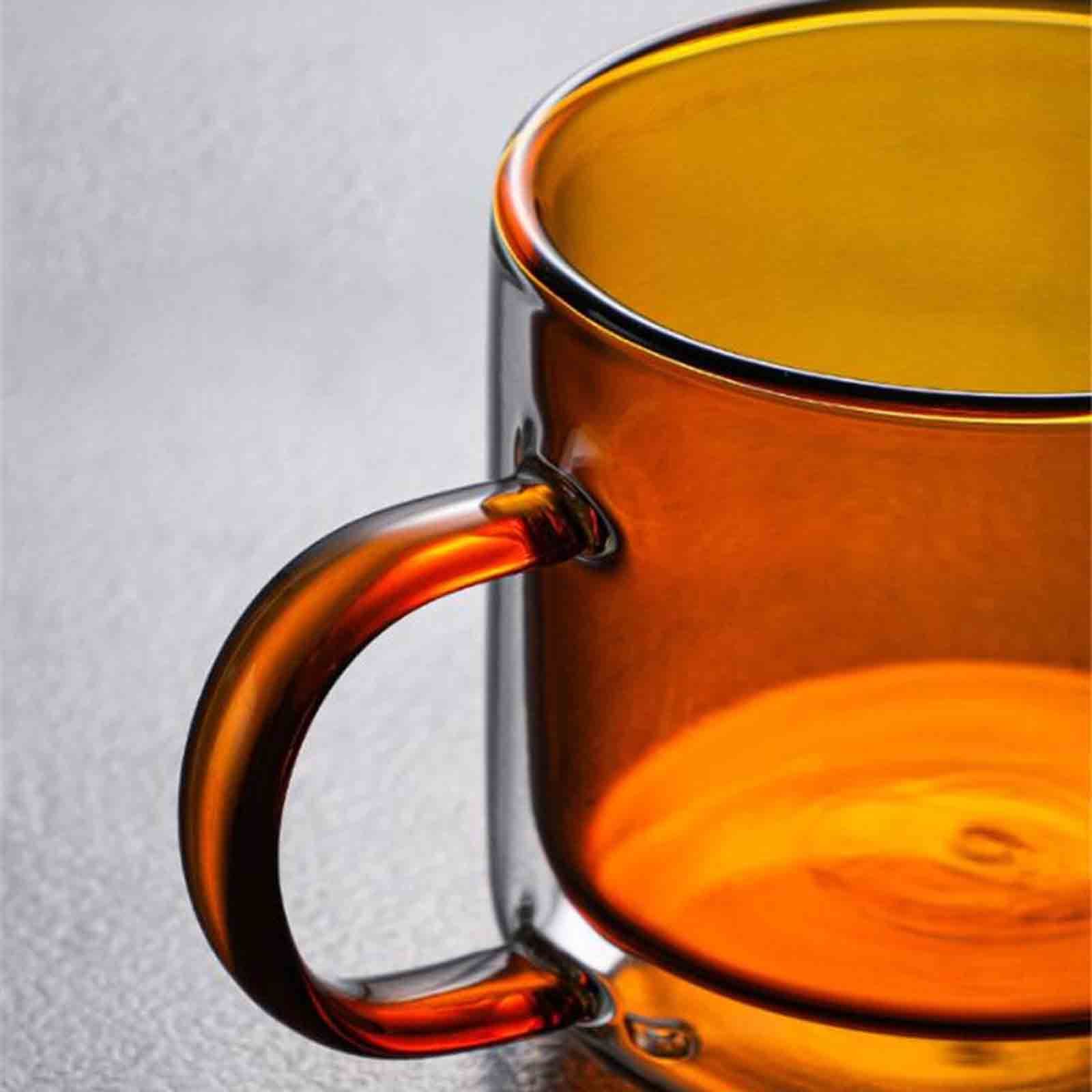 Double Walled Insulated Glass Mug Colorful Transparent Mug with Handle Coffee Cup - Image 3