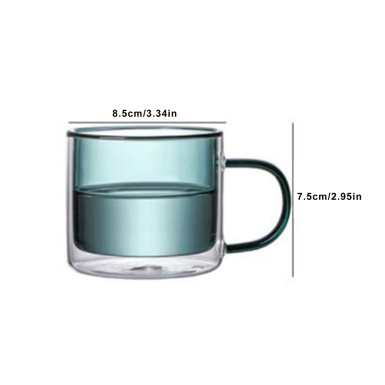 Double Walled Insulated Glass Mug Colorful Transparent Mug with Handle Coffee Cup - Image 6