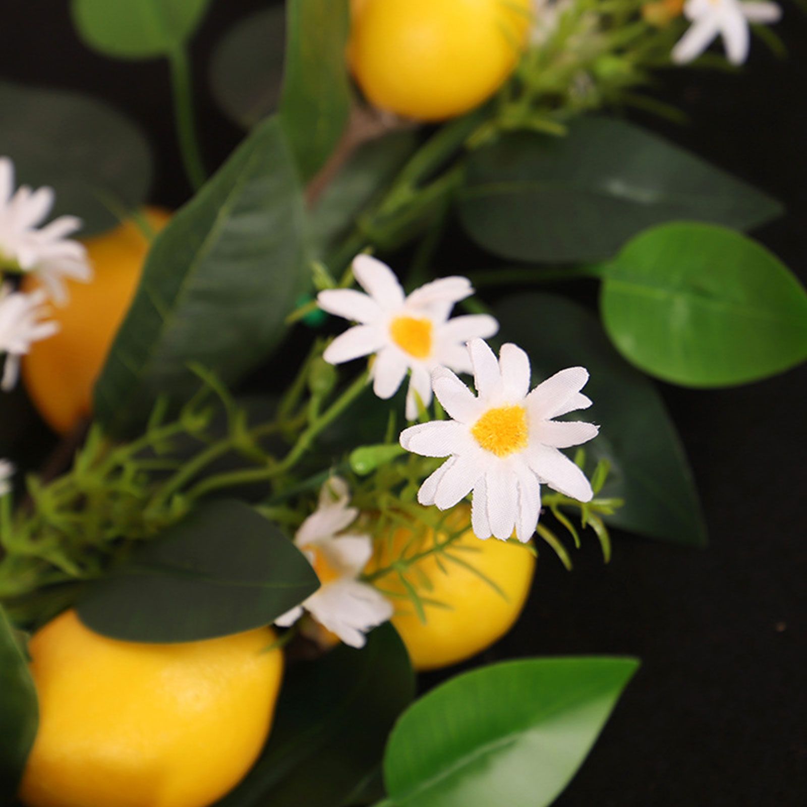 Artificial Lemon Teardrop Wreath Wall Hanging Teardrop Lemon Fruit Wreath Artificial Lemon Swag - Image 3