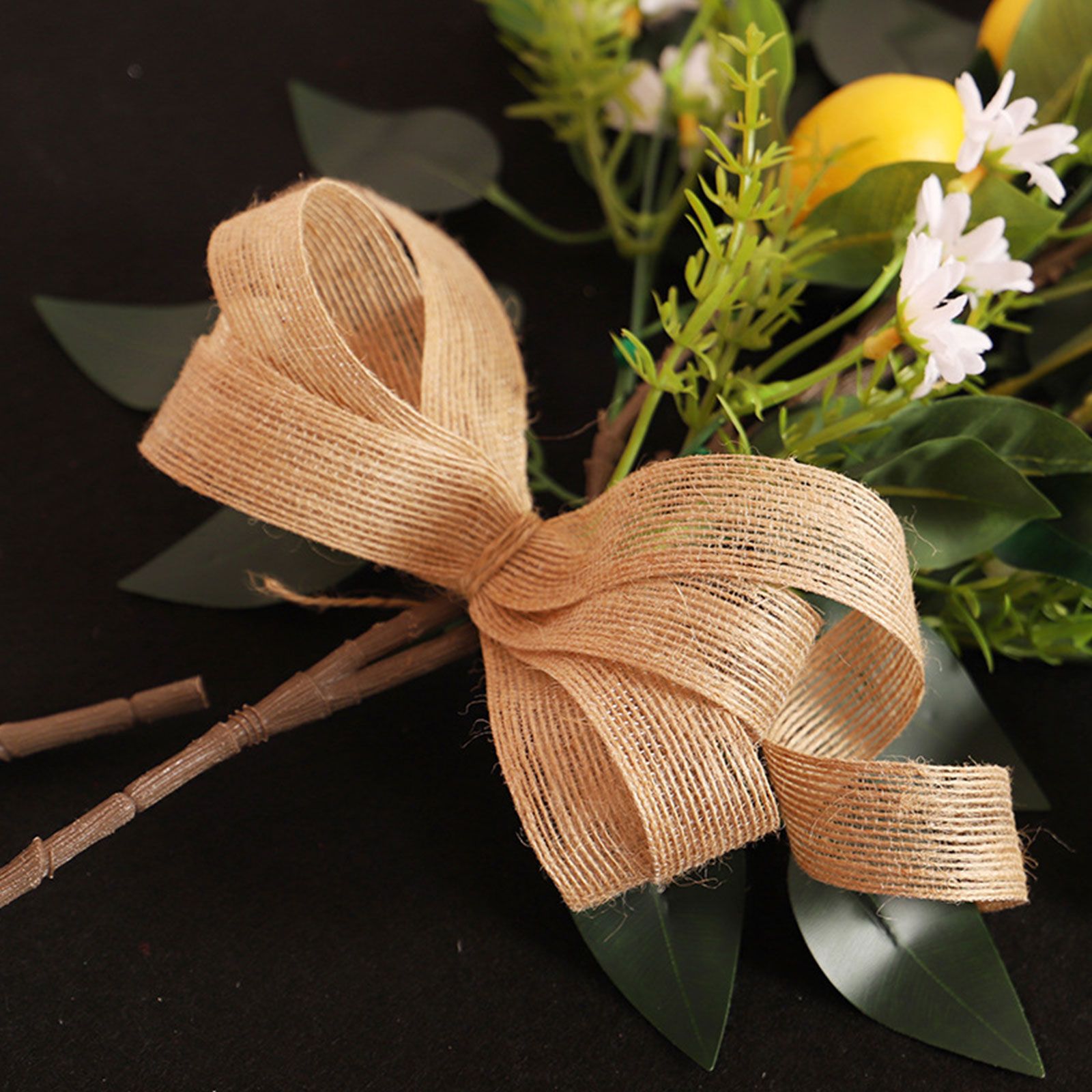 Artificial Lemon Teardrop Wreath Wall Hanging Teardrop Lemon Fruit Wreath Artificial Lemon Swag - Image 4