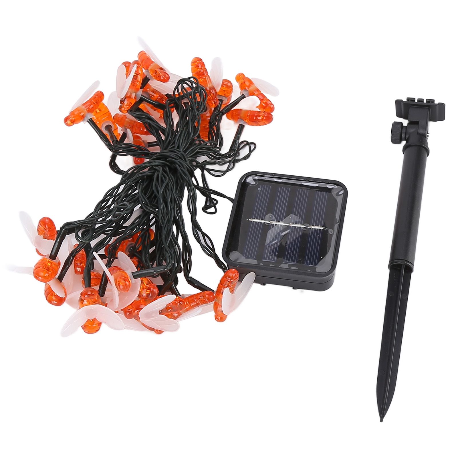 LED Solar String Lights Bee Shaped Waterproof Decorative Light for Outdoor Garden Patio Warm White6.5M 30LED 2 Work Mode - Image 3