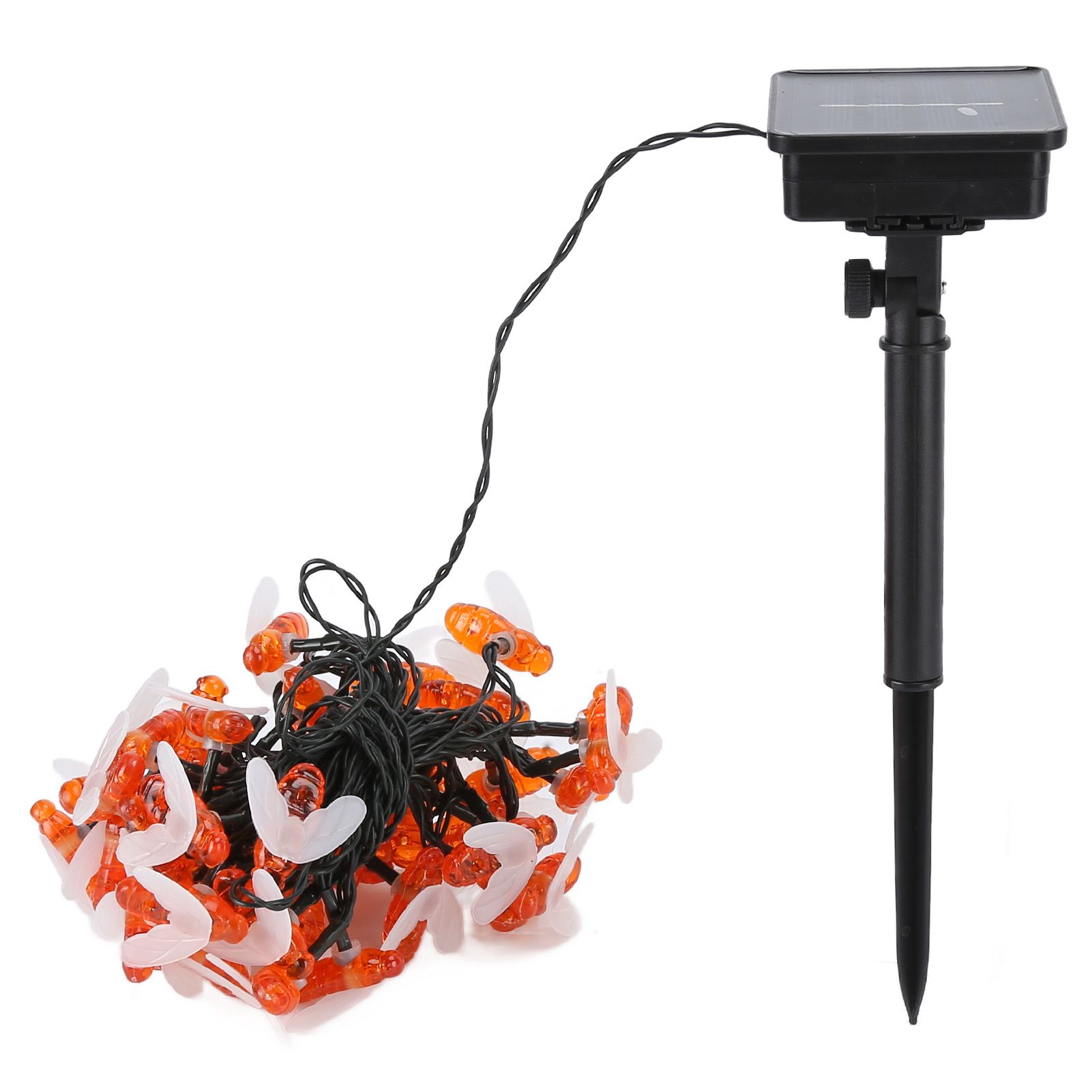 LED Solar String Lights Bee Shaped Waterproof Decorative Light for Outdoor Garden Patio Warm White7M 50LED 8 Work Mode - Image 1