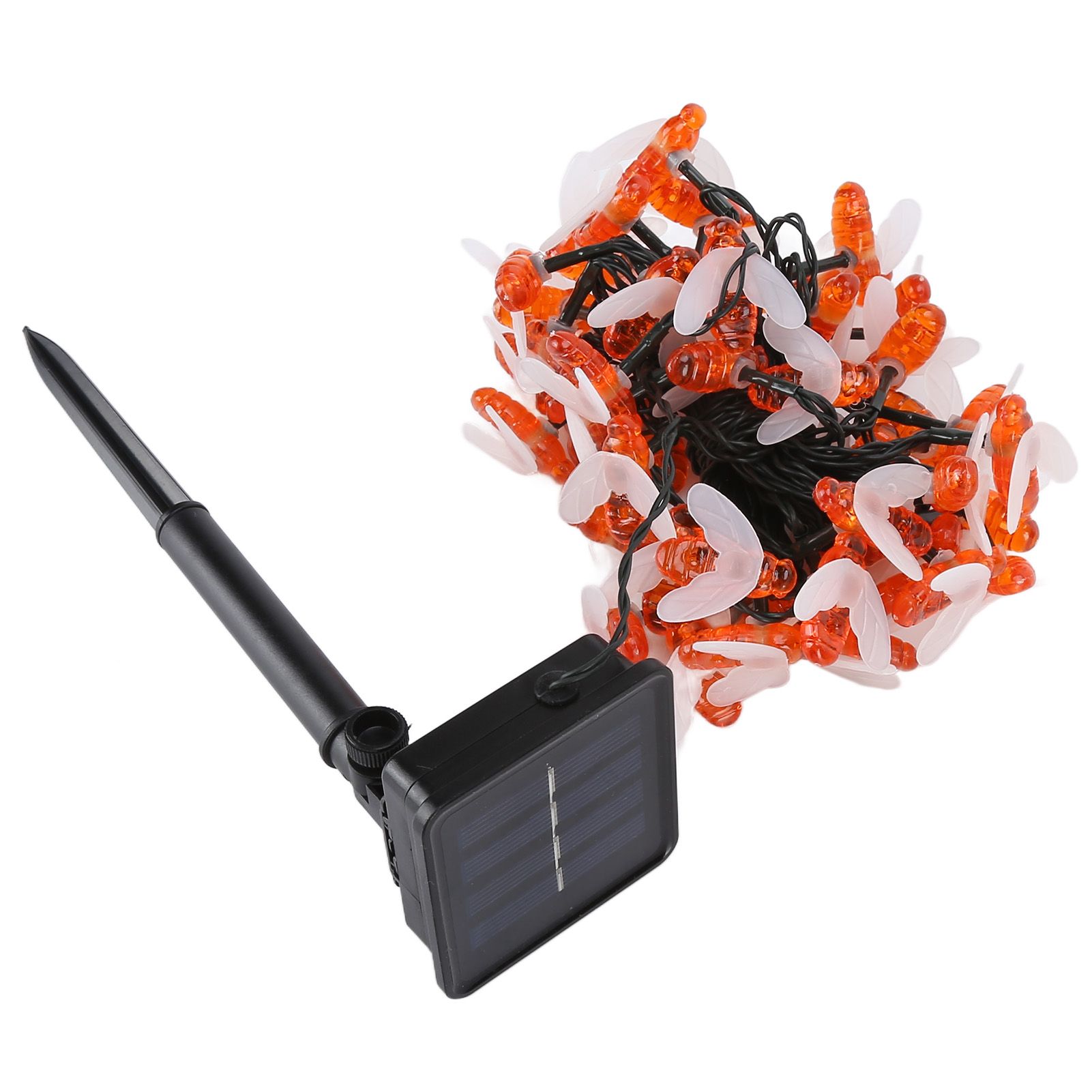 LED Solar String Lights Bee Shaped Waterproof Decorative Light for Outdoor Garden Patio Warm White7M 50LED 8 Work Mode - Image 5