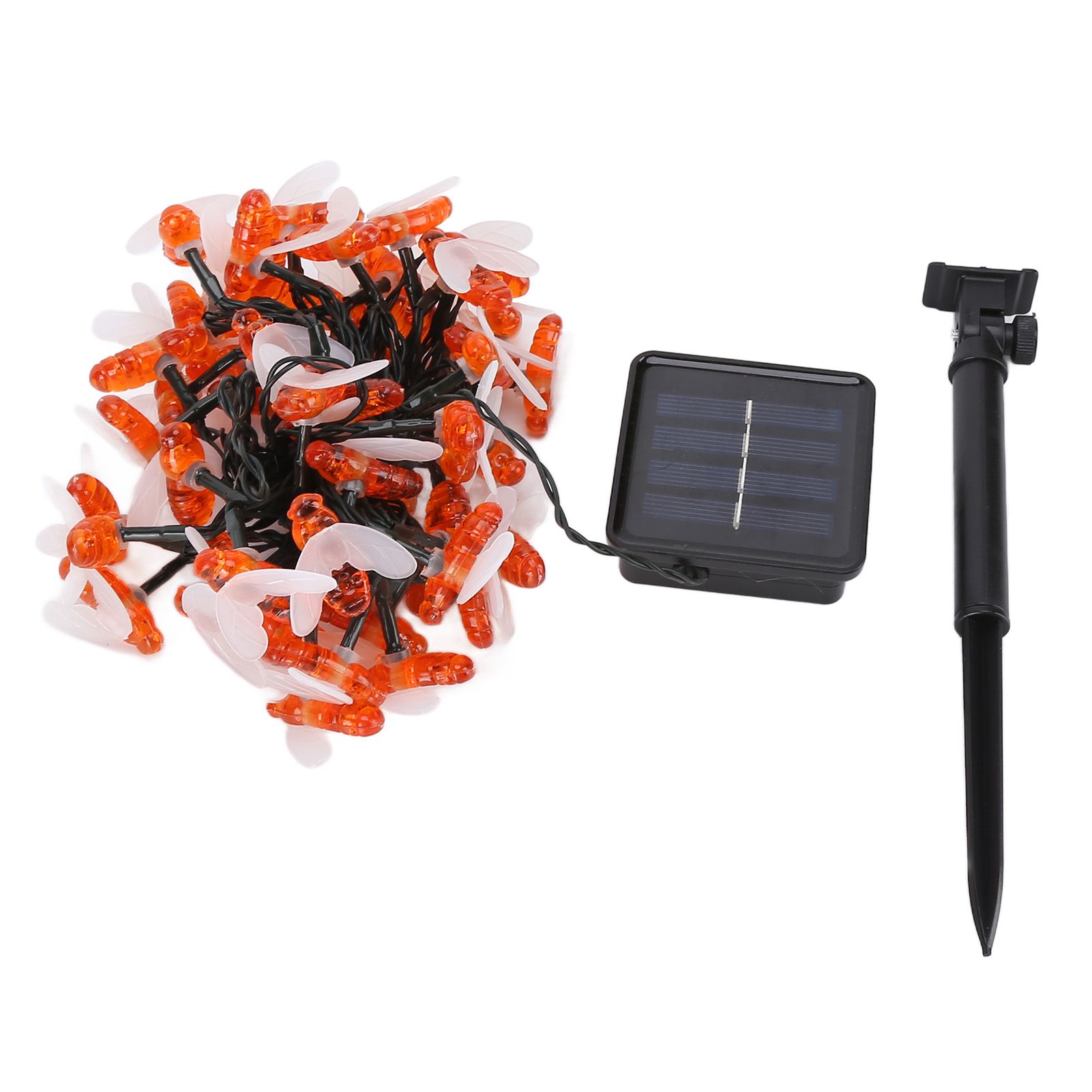 LED Solar String Lights Bee Shaped Waterproof Decorative Light for Outdoor Garden Patio Warm White7M 50LED 8 Work Mode - Image 6