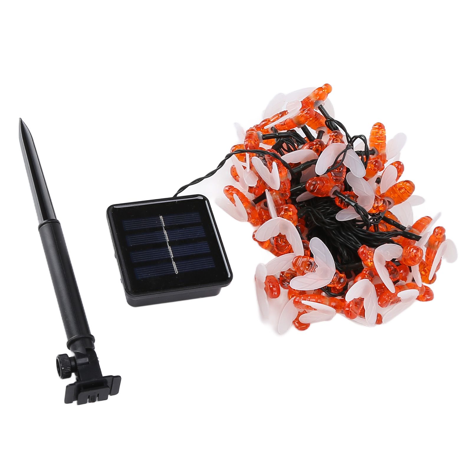 LED Solar String Lights Bee Shaped Waterproof Decorative Light for Outdoor Garden Patio Warm White7M 50LED 8 Work Mode - Image 8