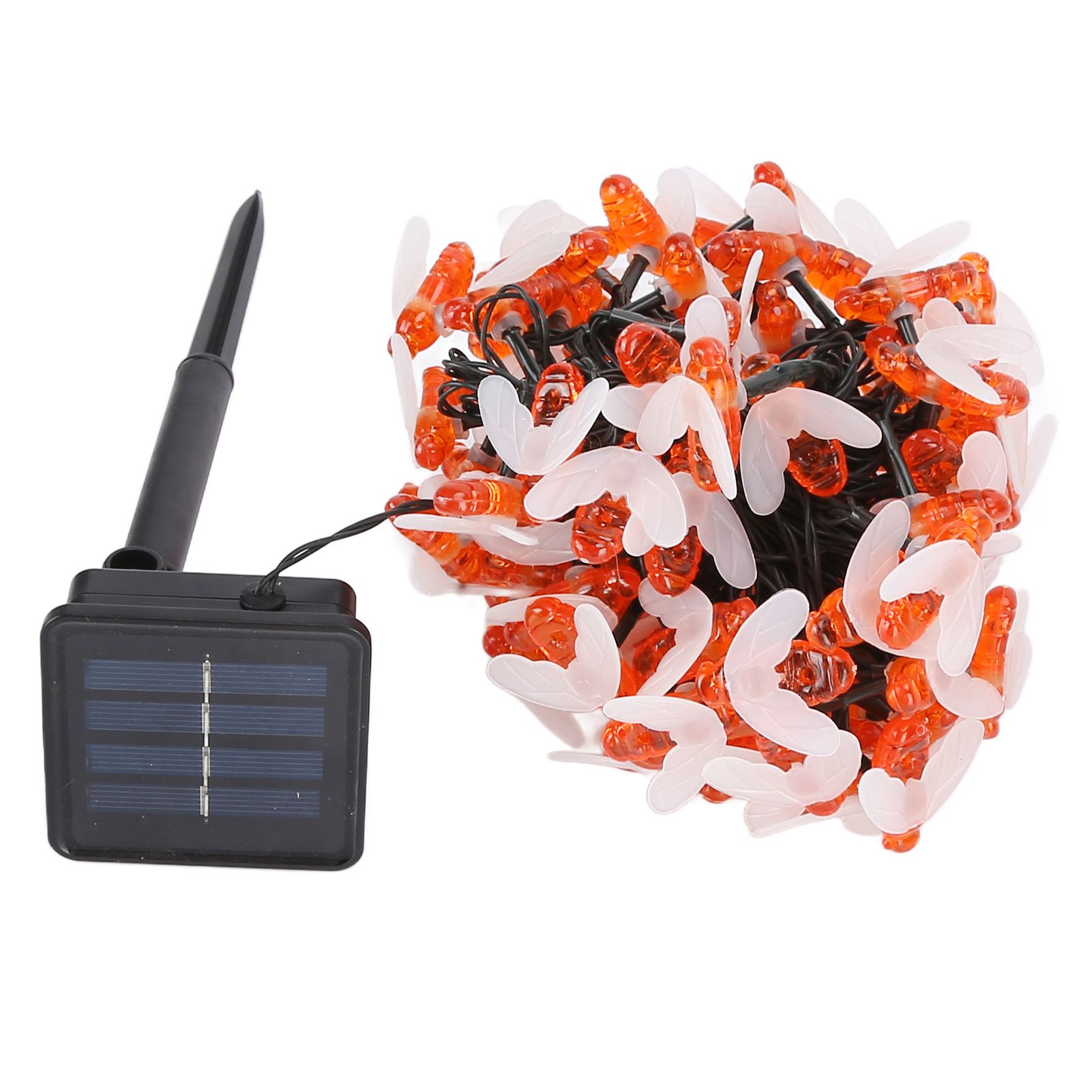 LED Solar String Lights Bee Shaped Waterproof Decorative Light for Outdoor Garden Patio Warm White12M 100LED 8 Work Mode - Image 8