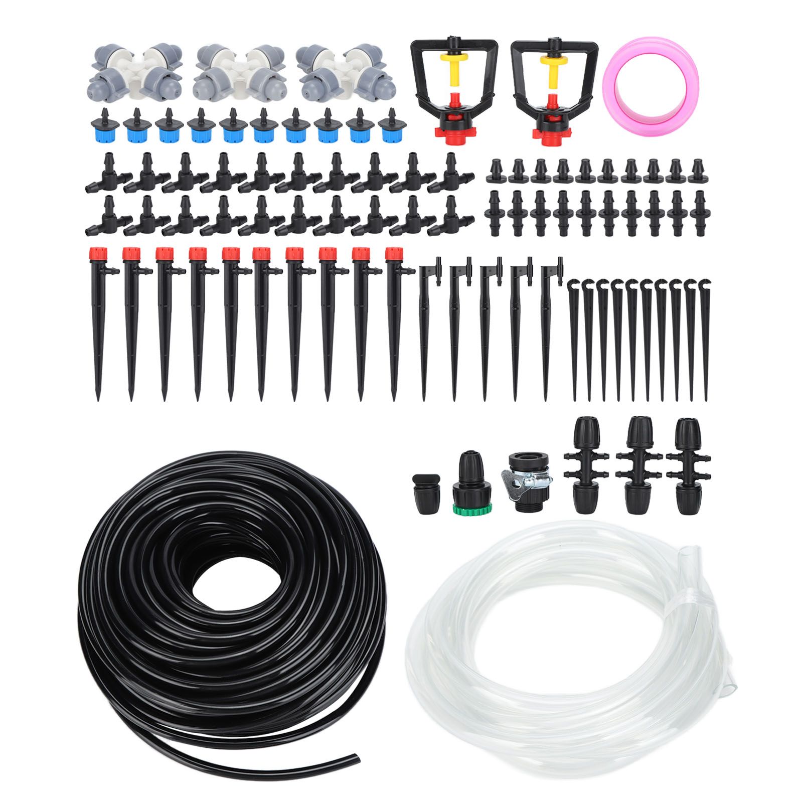 30m Drip Irrigation Kit Tubing Hose Nozzles Adapters Valves Drippers Set Garden Watering System - Image 2
