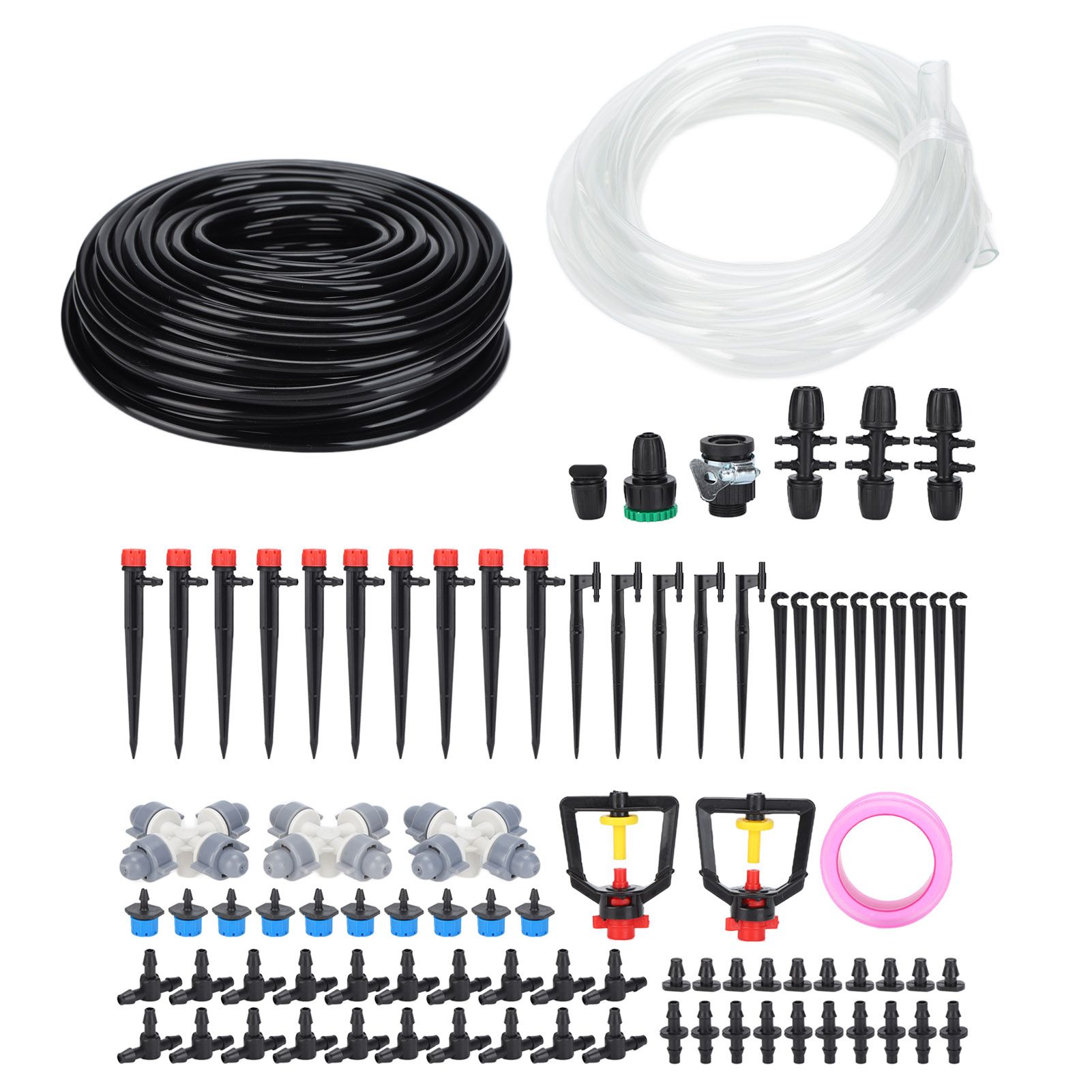 30m Drip Irrigation Kit Tubing Hose Nozzles Adapters Valves Drippers Set Garden Watering System - Image 4
