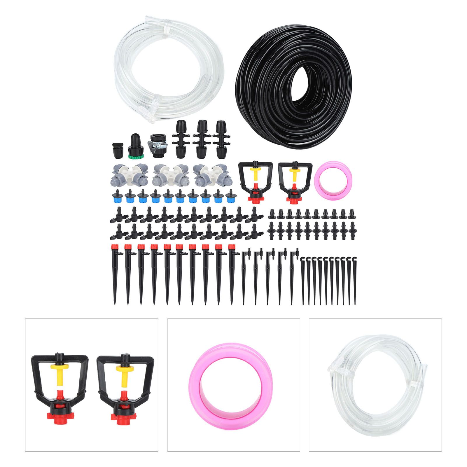 30m Drip Irrigation Kit Tubing Hose Nozzles Adapters Valves Drippers Set Garden Watering System - Image 5
