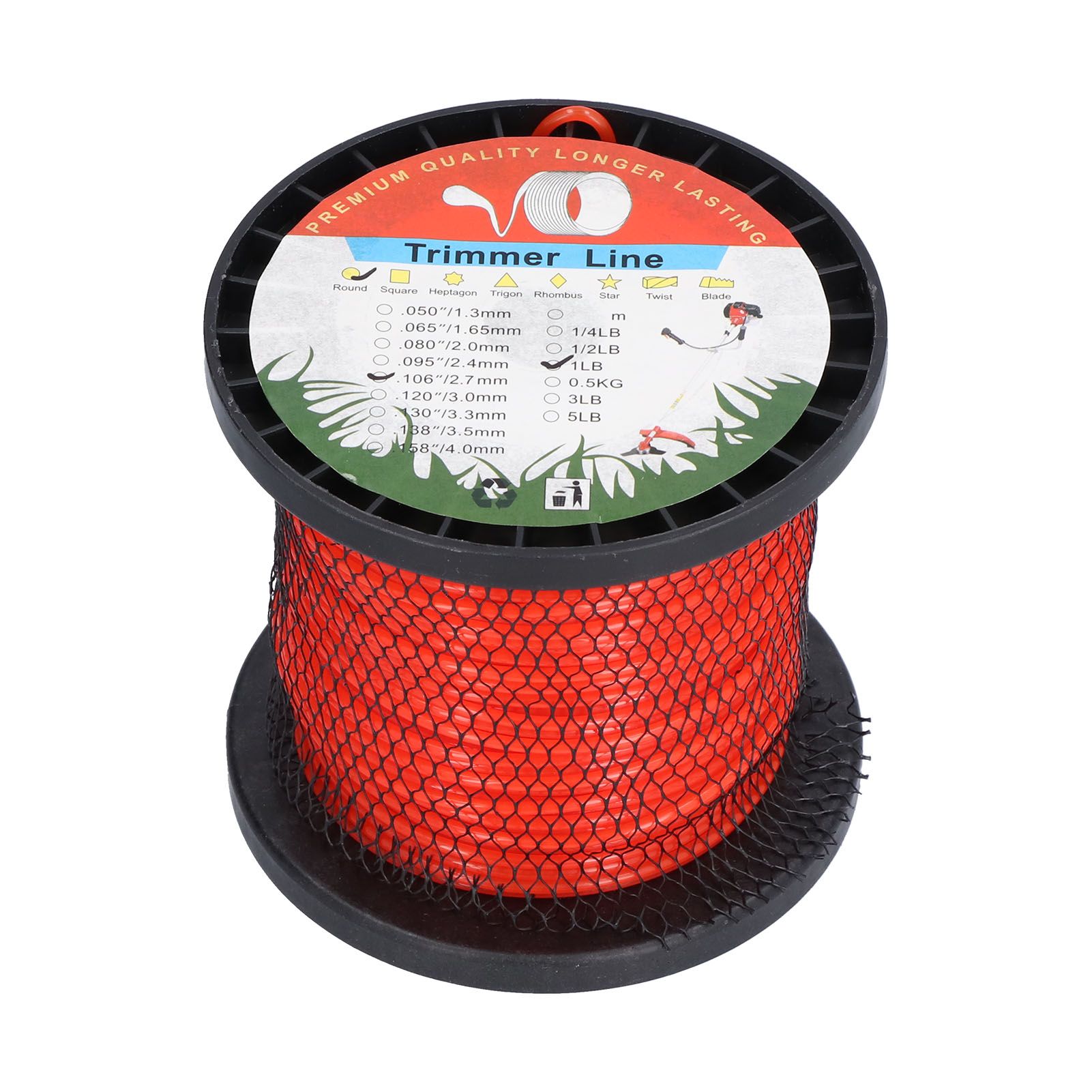 2.7mm Trimmer Line Round Nylon 1LB Round Heavy Duty Grass Cutting Trimmer Line for Lawn Garden - Image 1